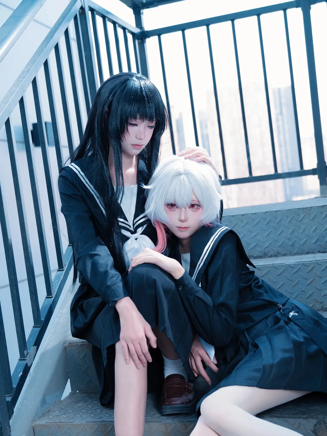 魔法少女的魔女审判, 户外人像摄影, 希艾cos, JK制服 cosplay, 亚文化妆容