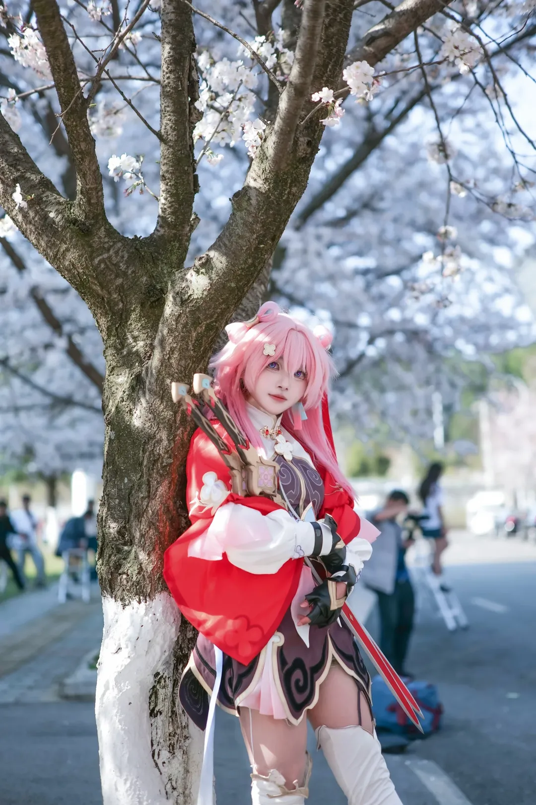崩壞星穹鐵道, 三月七cos, cosplay攝影, 二次元外景, 櫻花季cos - 第2張