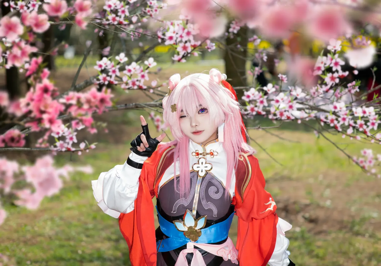 崩壞星穹鐵道, 三月七cos, cosplay攝影, 二次元外景, 櫻花季cos - 第9張
