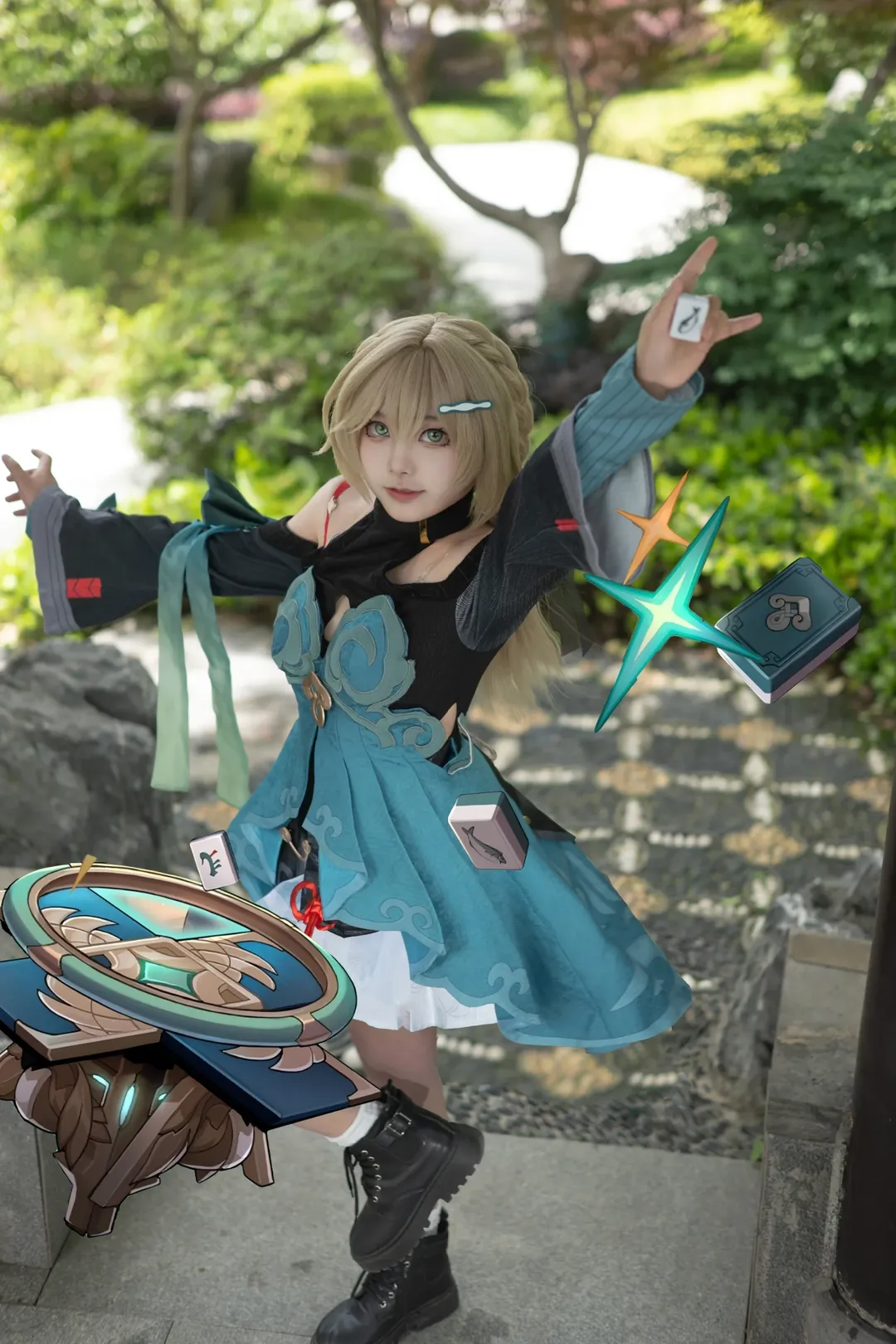 Honkai: Star Rail, Outdoor photography, Qingque cosplay, Cosplay photoshoot, Traditional Chinese style cosplay - Image 1