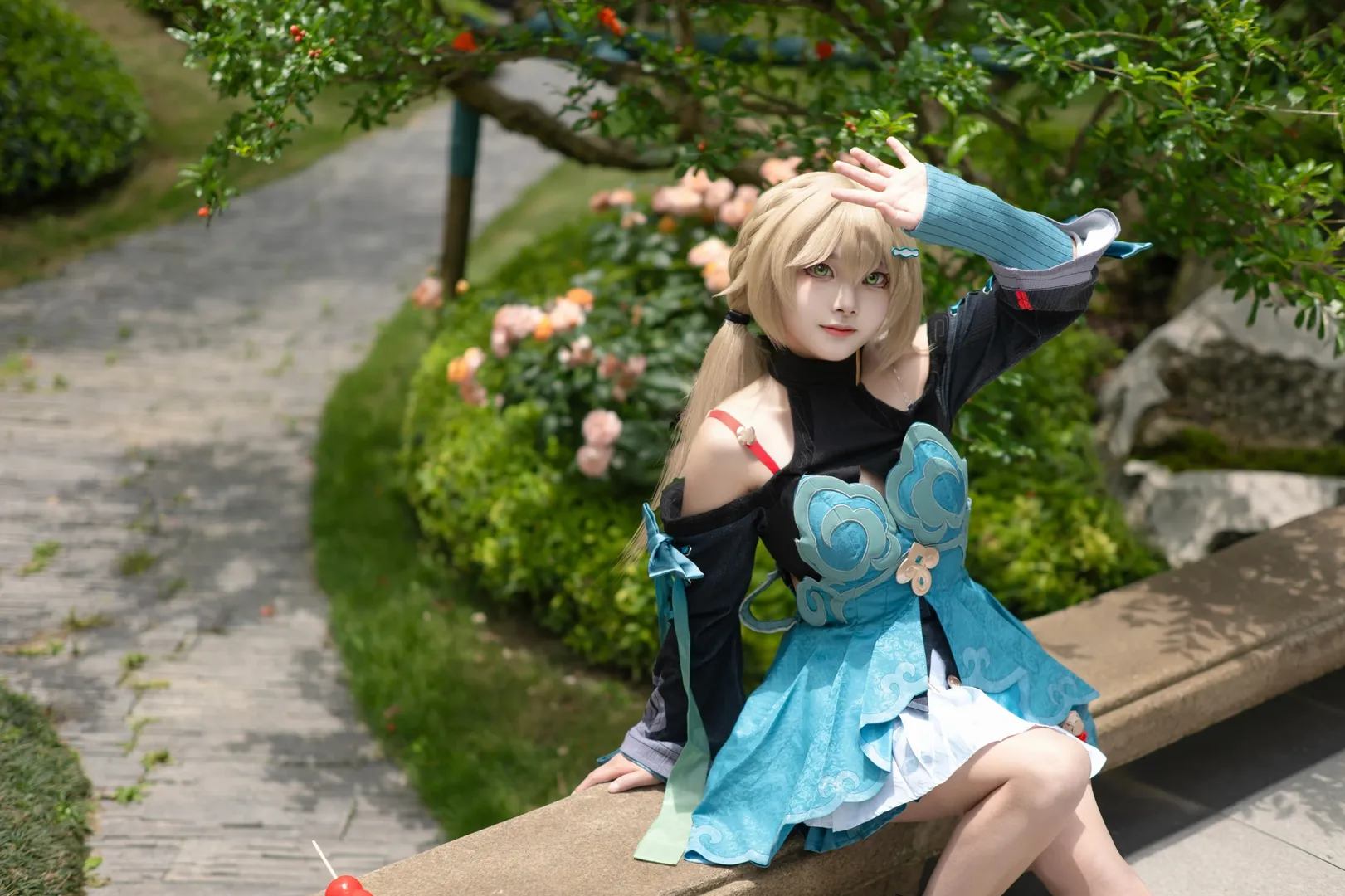 Honkai: Star Rail, Outdoor photography, Qingque cosplay, Cosplay photoshoot, Traditional Chinese style cosplay - Image 5