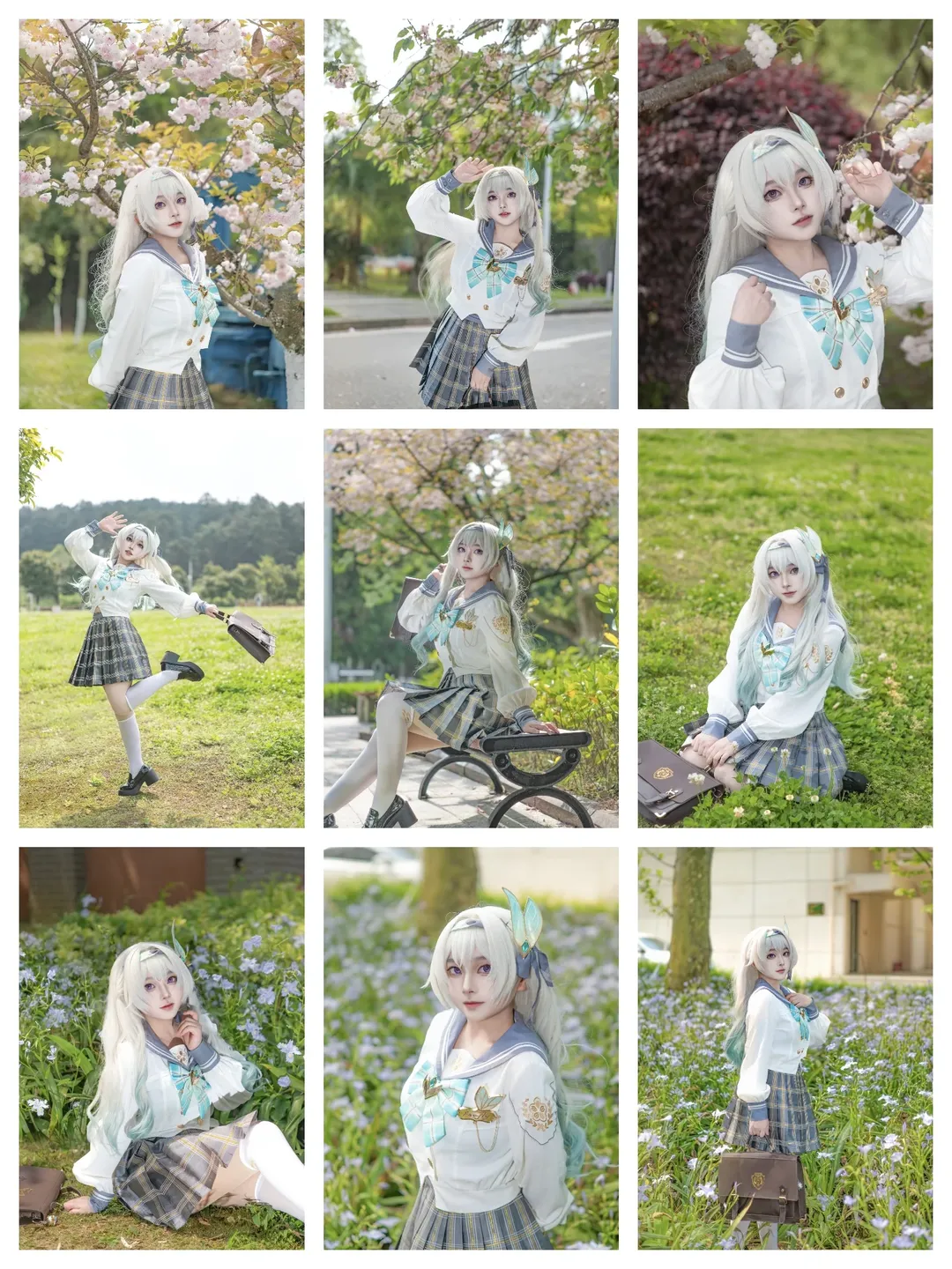 崩坏星穹铁道, 流萤cos, 春日写真, JK制服外拍, 樱花cosplay - 第1张