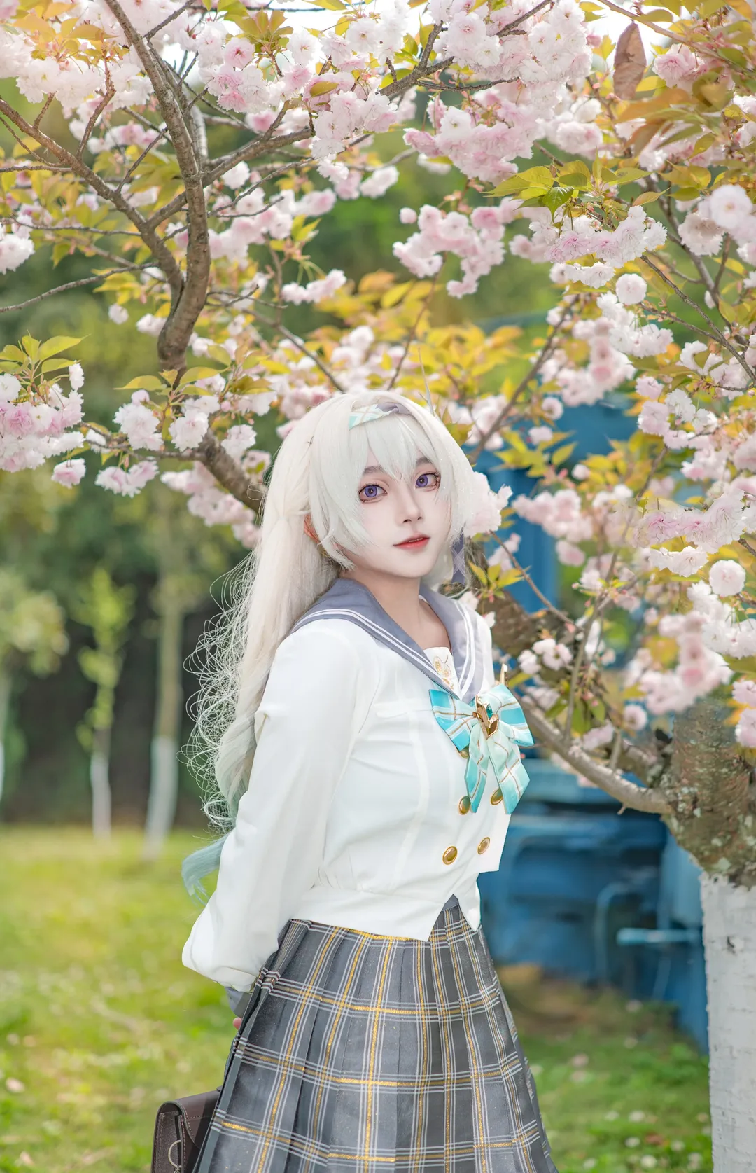 崩坏星穹铁道, 流萤cos, 春日写真, JK制服外拍, 樱花cosplay - 第2张