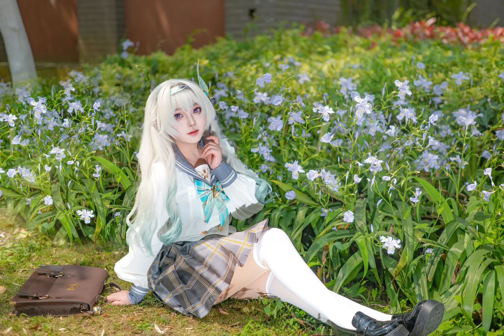 崩坏星穹铁道, 流萤cos, 春日写真, JK制服外拍, 樱花cosplay - 第8张