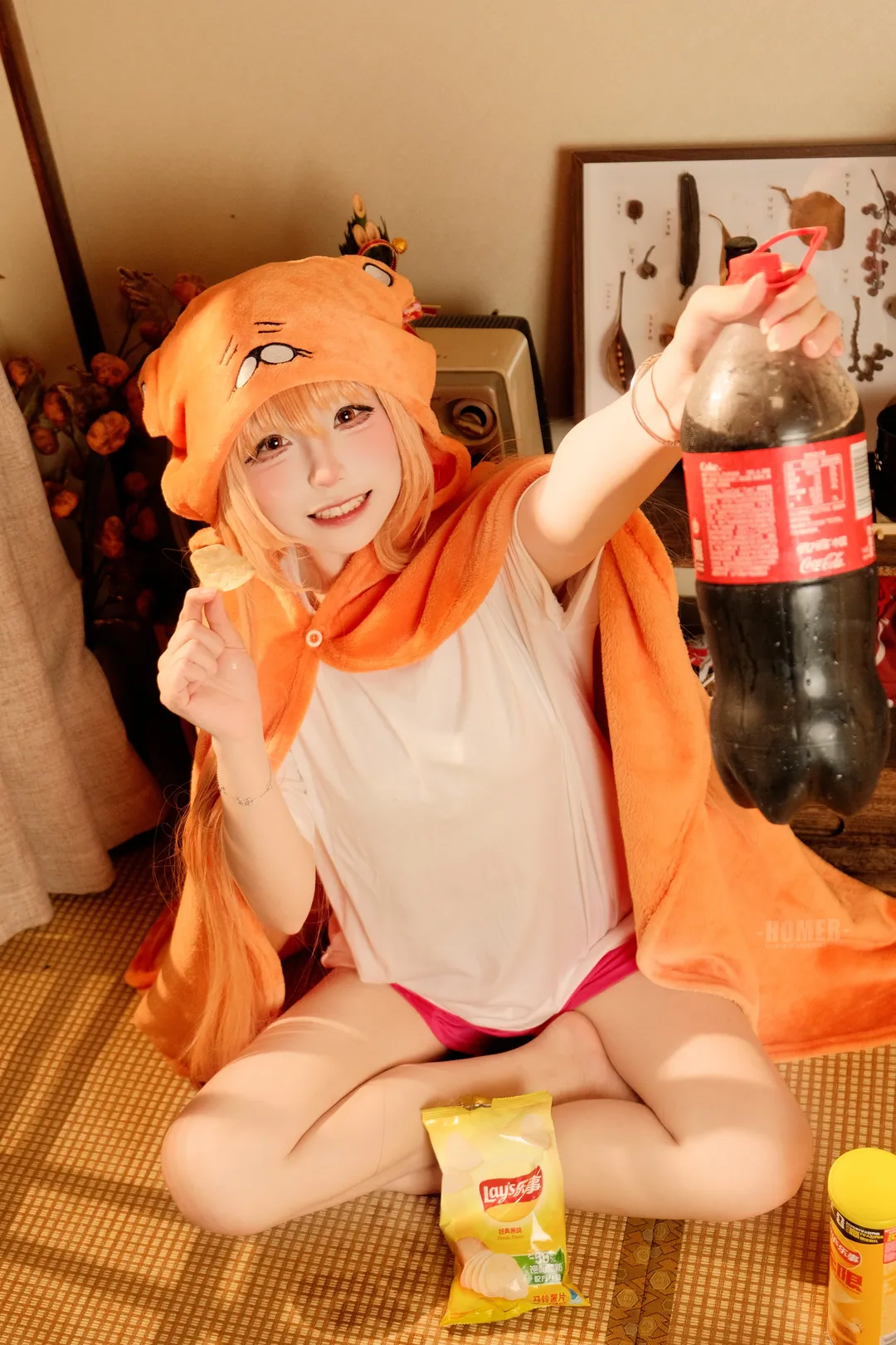 うまる コスプレ, 干物妹！うまるちゃん, おうち時間, コーラとポテトチップス, 可愛いコスプレ - 1枚目