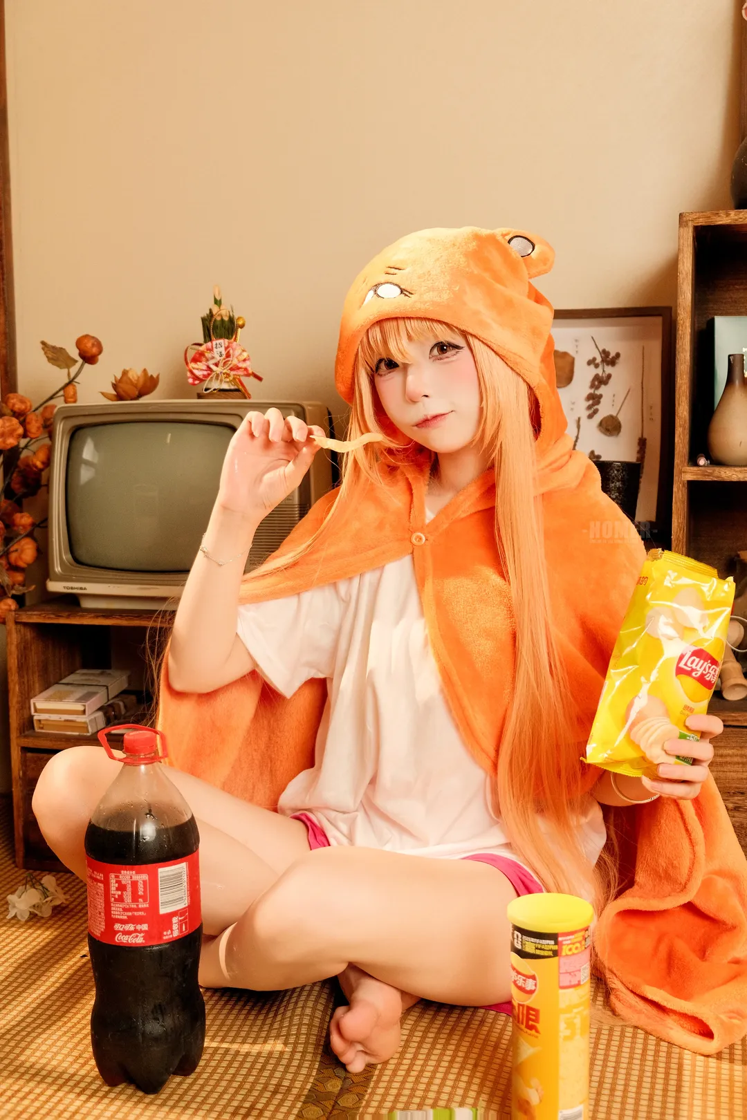 うまる コスプレ, 干物妹！うまるちゃん, おうち時間, コーラとポテトチップス, 可愛いコスプレ - 3枚目