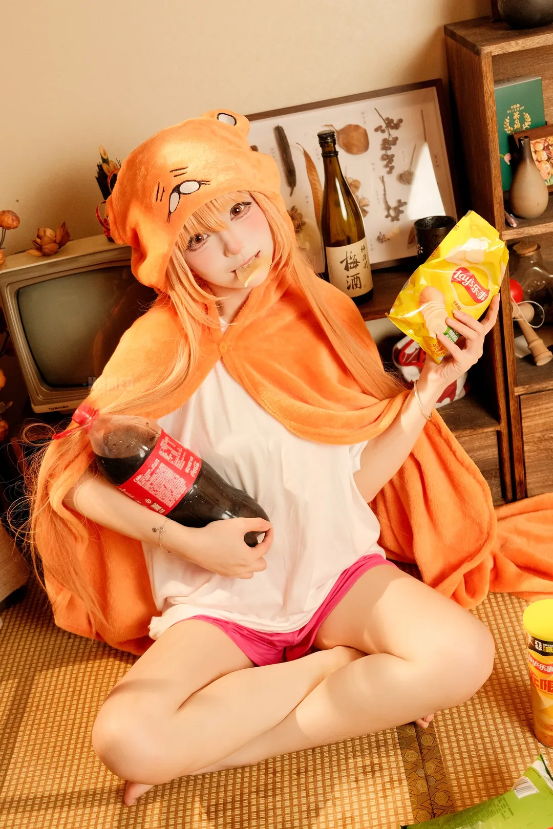 うまる コスプレ, 干物妹！うまるちゃん, おうち時間, コーラとポテトチップス, 可愛いコスプレ - 6枚目