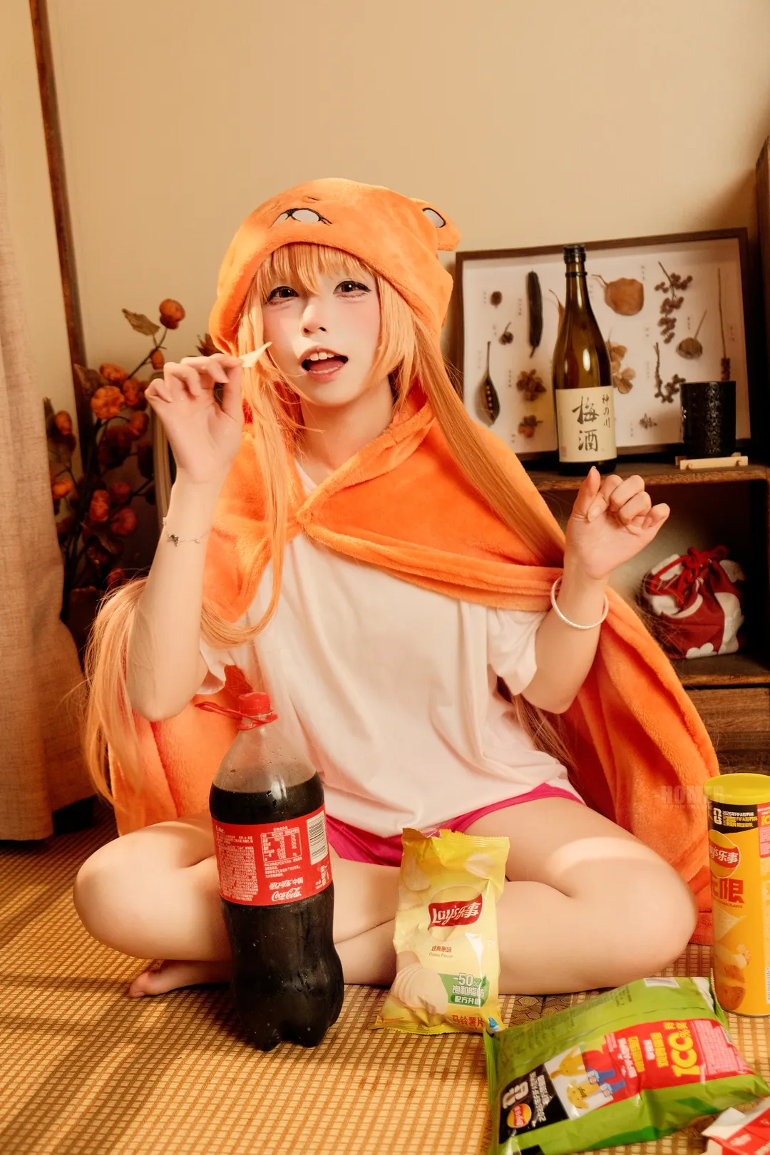 うまる コスプレ, 干物妹！うまるちゃん, おうち時間, コーラとポテトチップス, 可愛いコスプレ - 7枚目