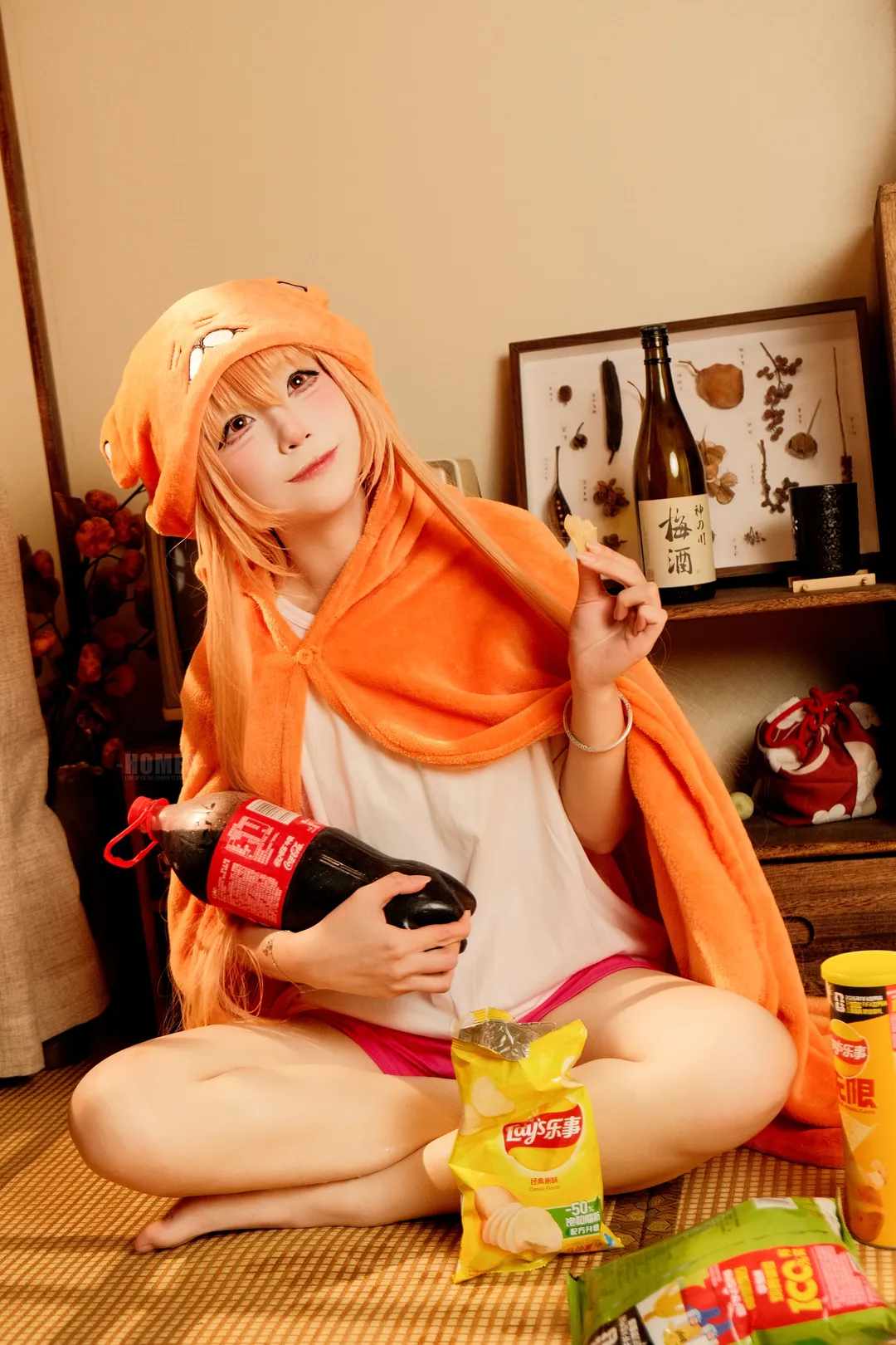うまる コスプレ, 干物妹！うまるちゃん, おうち時間, コーラとポテトチップス, 可愛いコスプレ - 8枚目