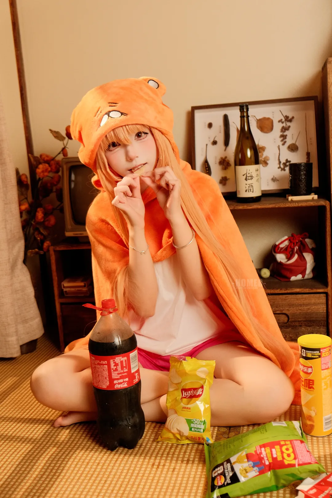 うまる コスプレ, 干物妹！うまるちゃん, おうち時間, コーラとポテトチップス, 可愛いコスプレ - 9枚目