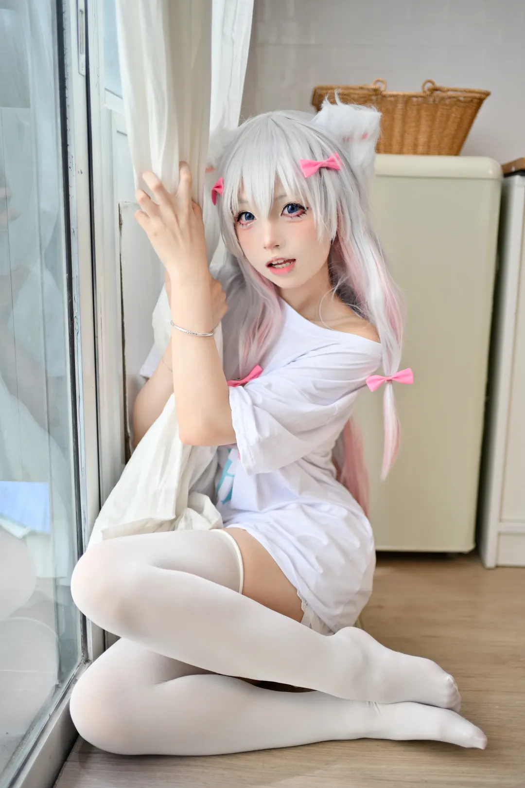 cosplay, 猫耳, 白丝, 埃罗芒阿老师, 和泉纱雾cos