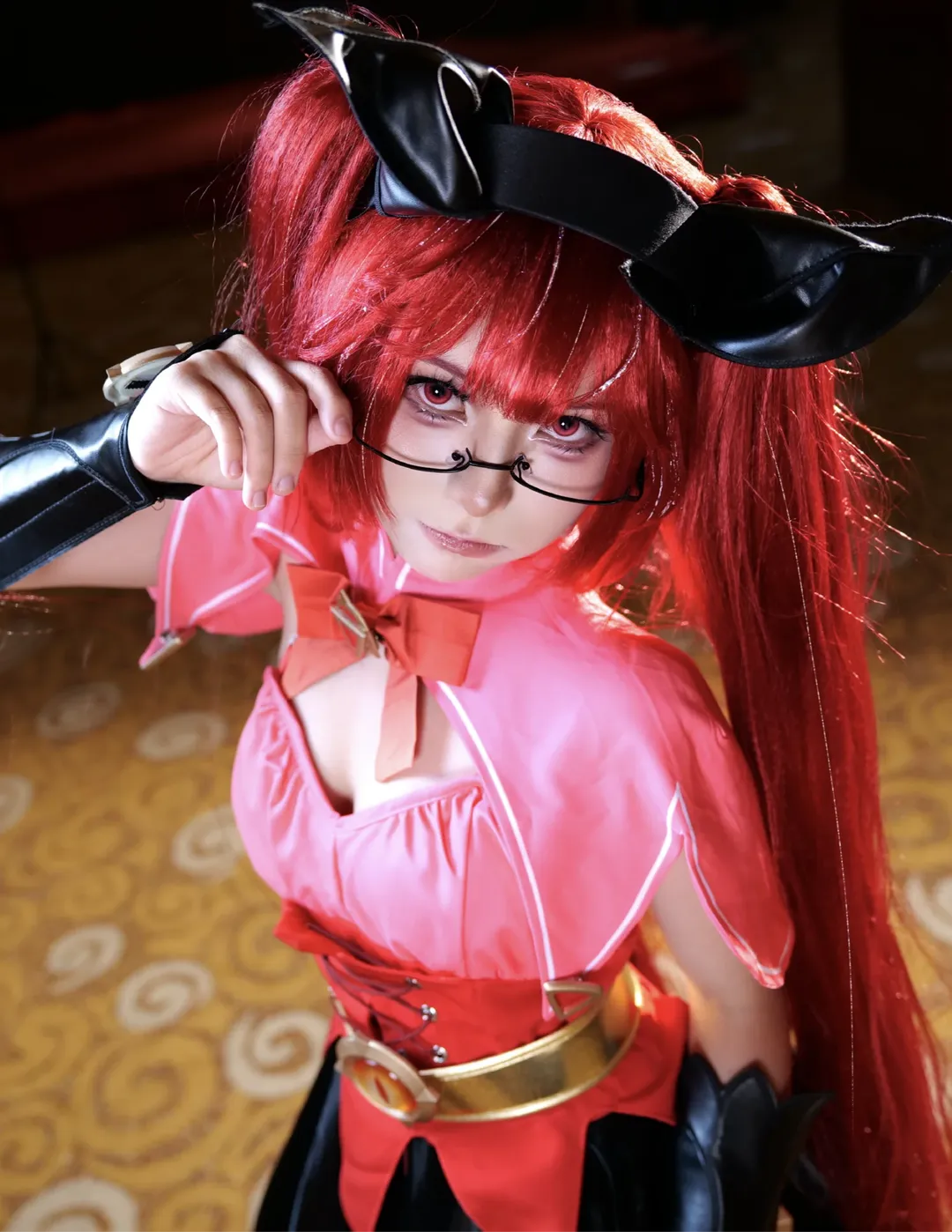Honor of Kings, Angela cosplay, Cosplay photography, Anime-style makeup, Red wig