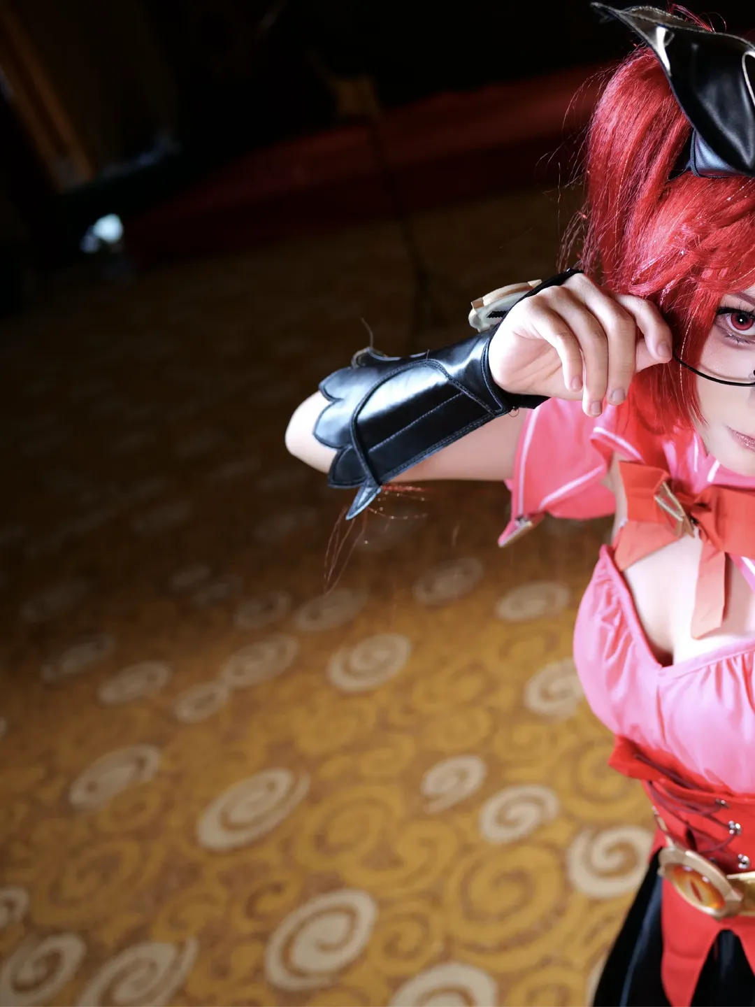王者荣耀, 安琪拉cos, cosplay摄影, 二次元妆容, 红发假发 - 第2张