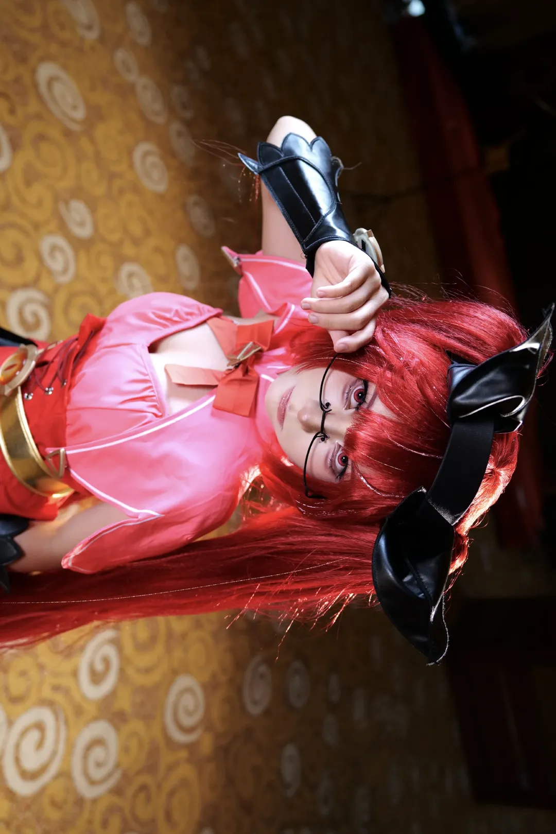 王者荣耀, 安琪拉cos, cosplay摄影, 二次元妆容, 红发假发 - 第4张