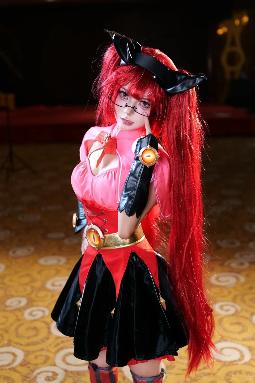 王者荣耀, 安琪拉cos, cosplay摄影, 二次元妆容, 红发假发 - 第5张