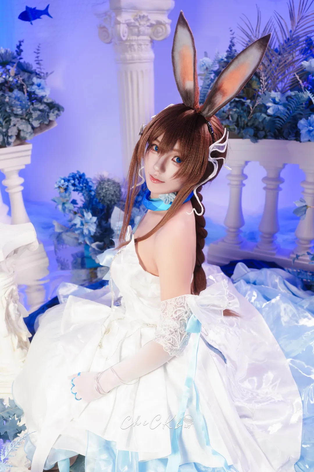 cosplay, 明日方舟, 音律联觉, 阿米娅cos, 蓝白礼服 - 第4张