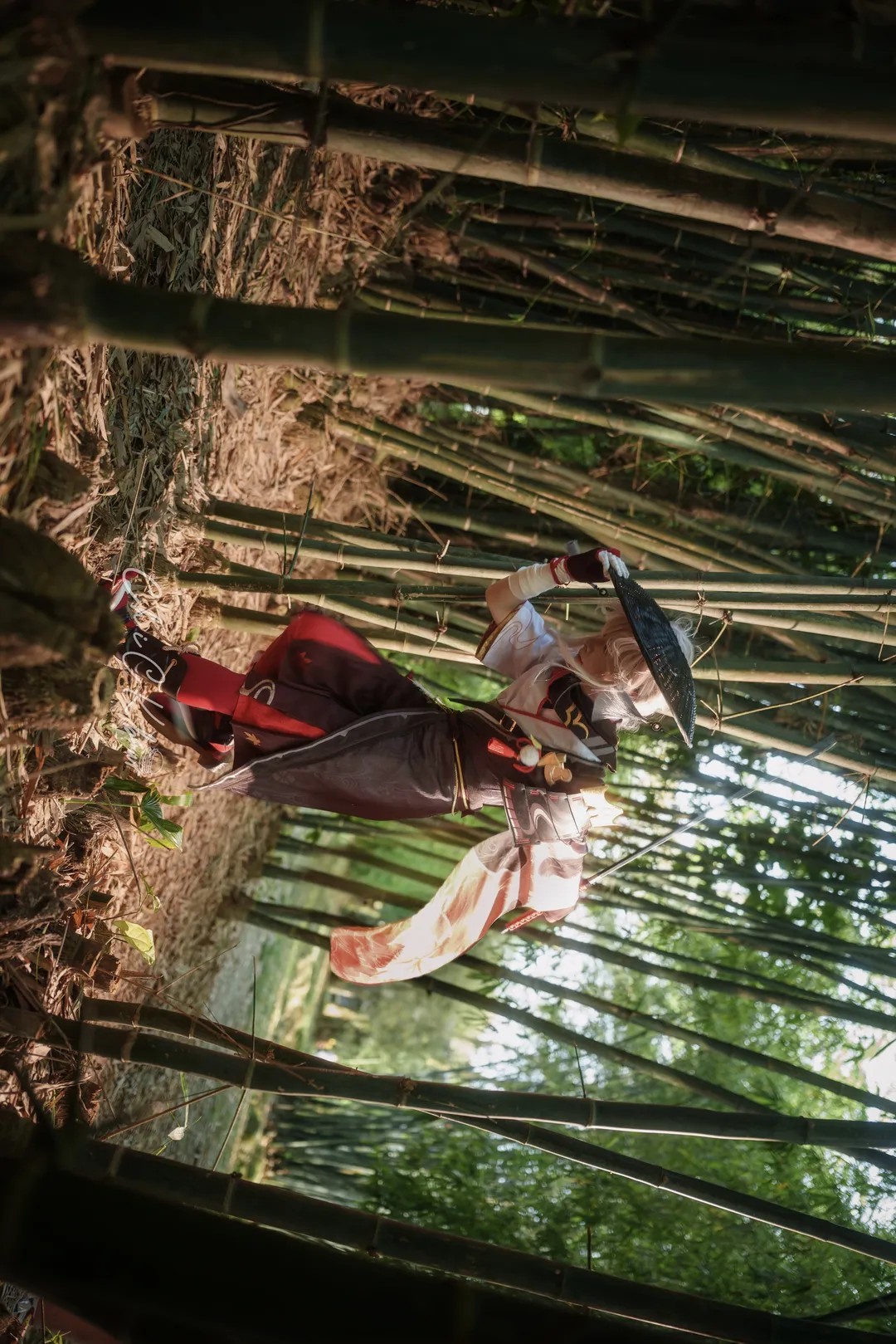 原神, 角色扮演摄影, 枫原万叶cos, 竹林古风, 侠客照 - 第1张