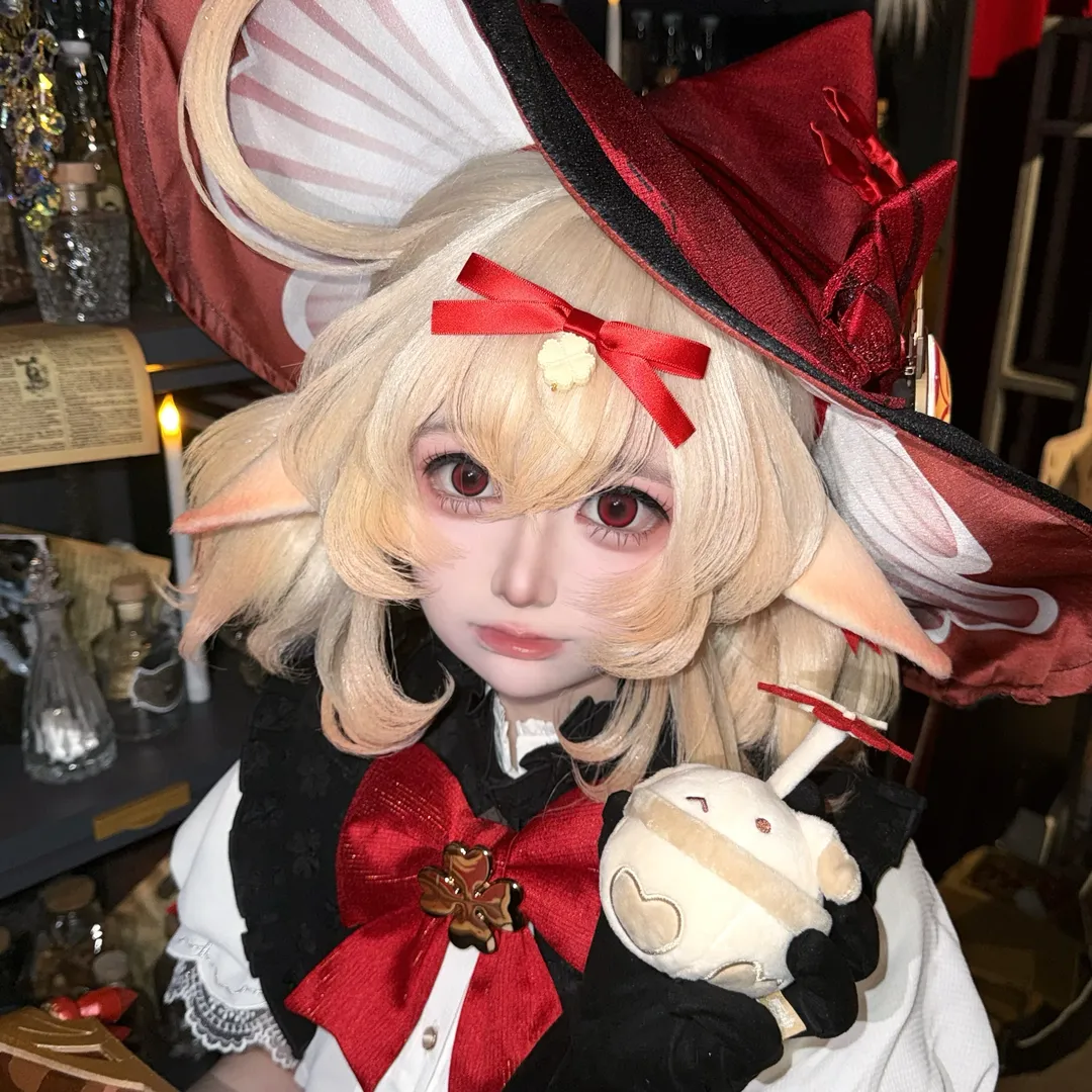 原神, 可莉cos, 精灵耳, 魔女帽, cosplay日常