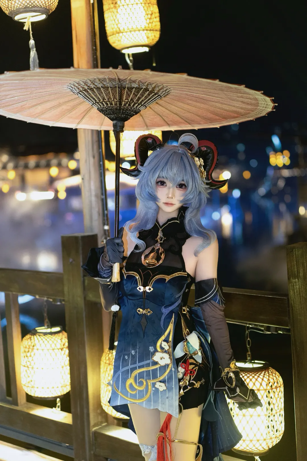 原神, 甘雨 コスプレ, 夜景ポートレート, コスプレ撮影, 海灯祭コスプレ