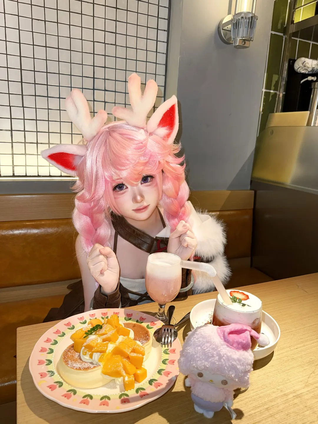 王者荣耀, 瑶cos, cosplay分享, 咖啡厅日常, 软萌少女穿搭