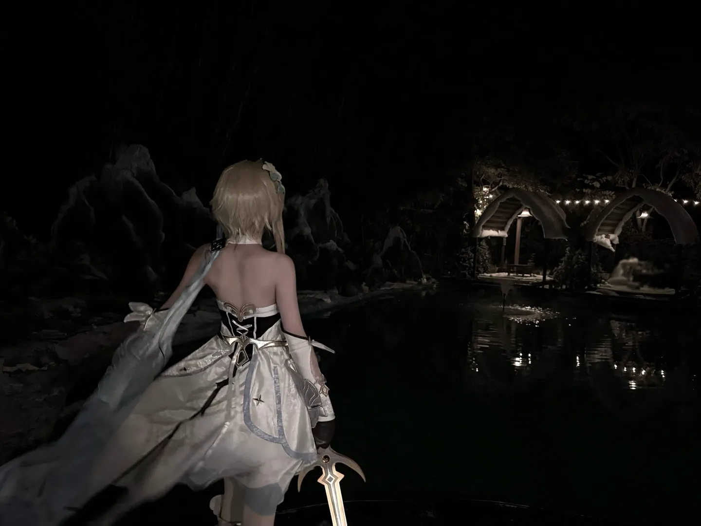原神, 户外摄影, 荧cos, 武器道具, cosplay夜景