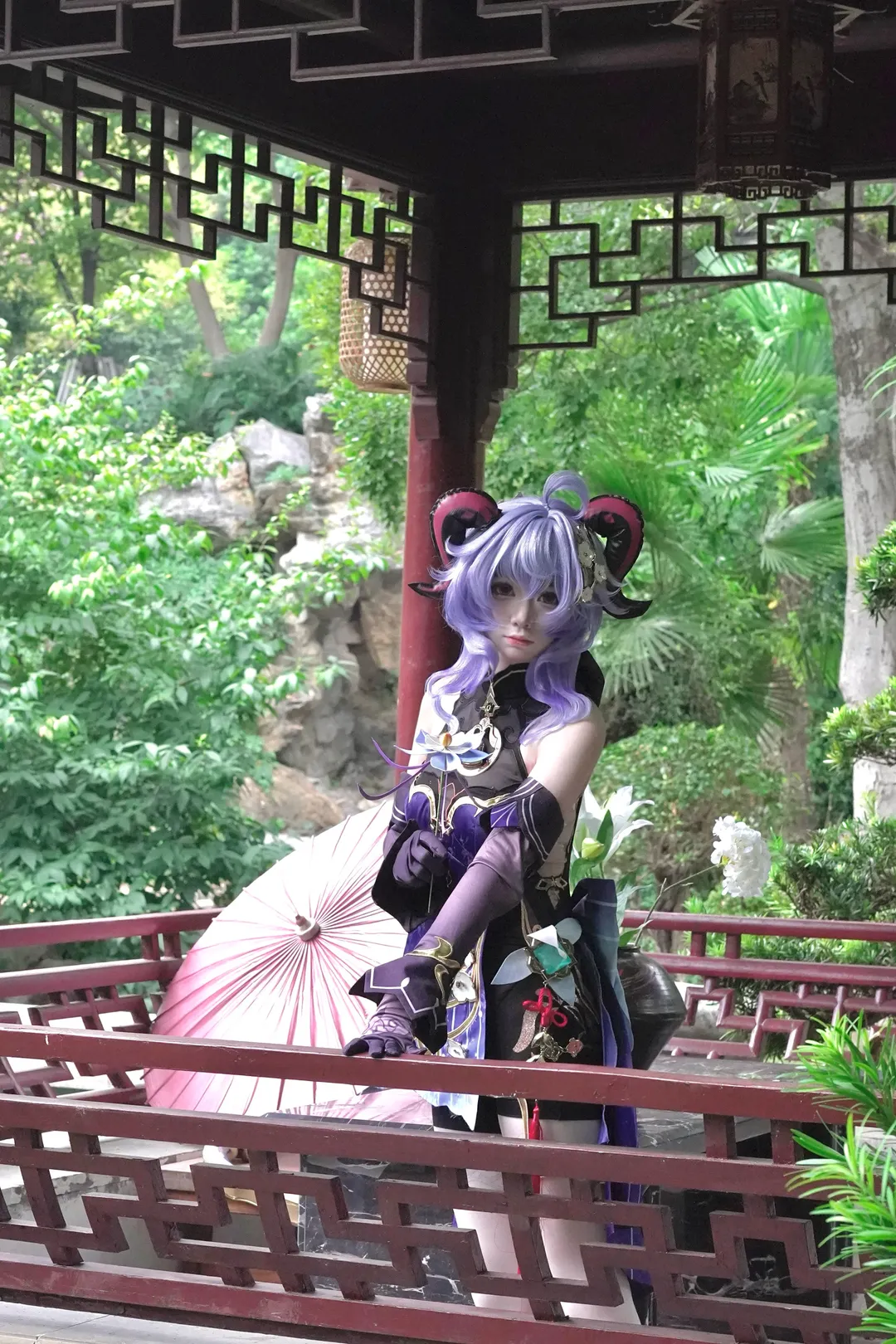 原神, 甘雨cos, 二次元摄影, 中式庭院, 海灯节cos