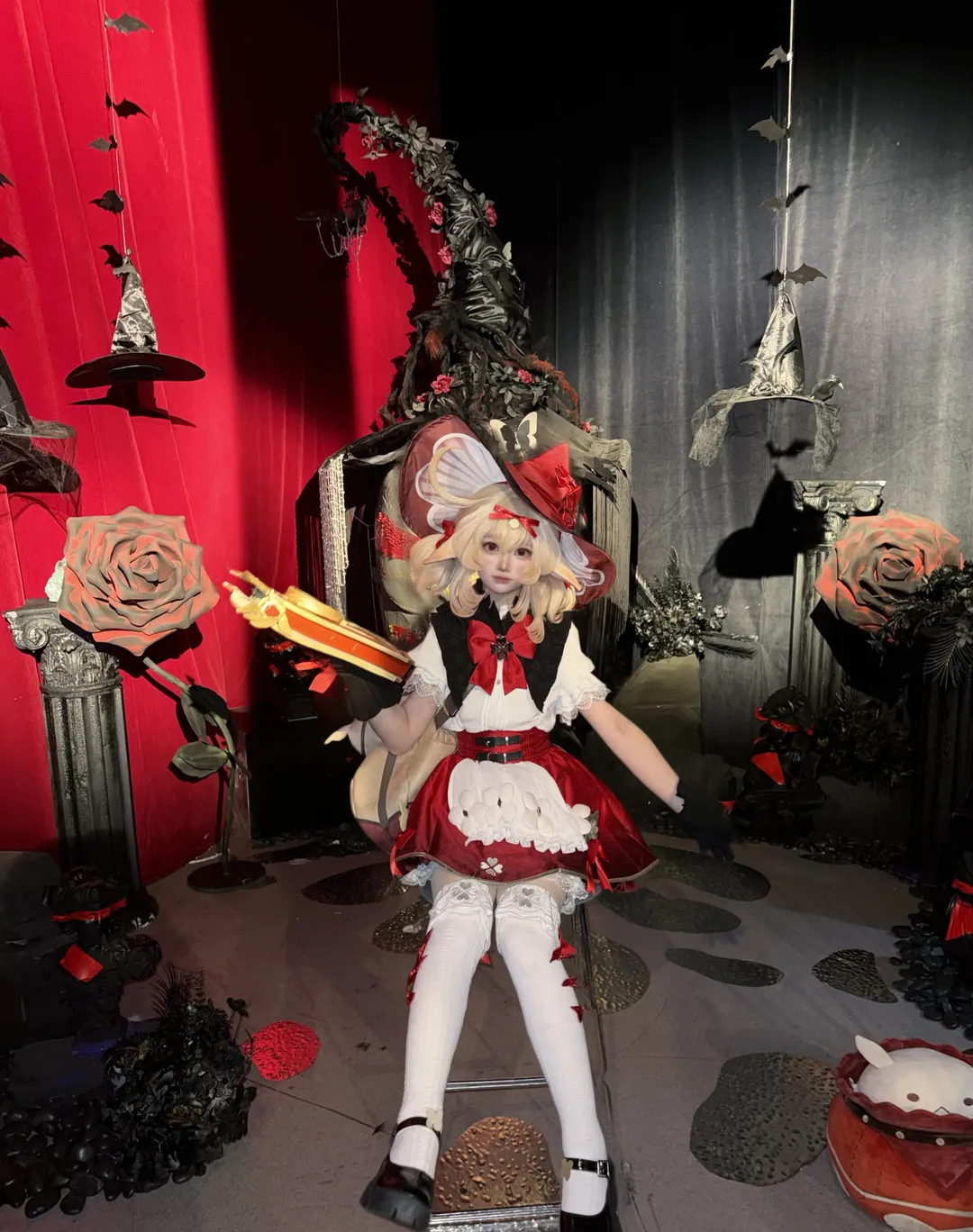 原神, 可莉cos, 哥特风cos, 原神cosplay, 白丝穿搭cos