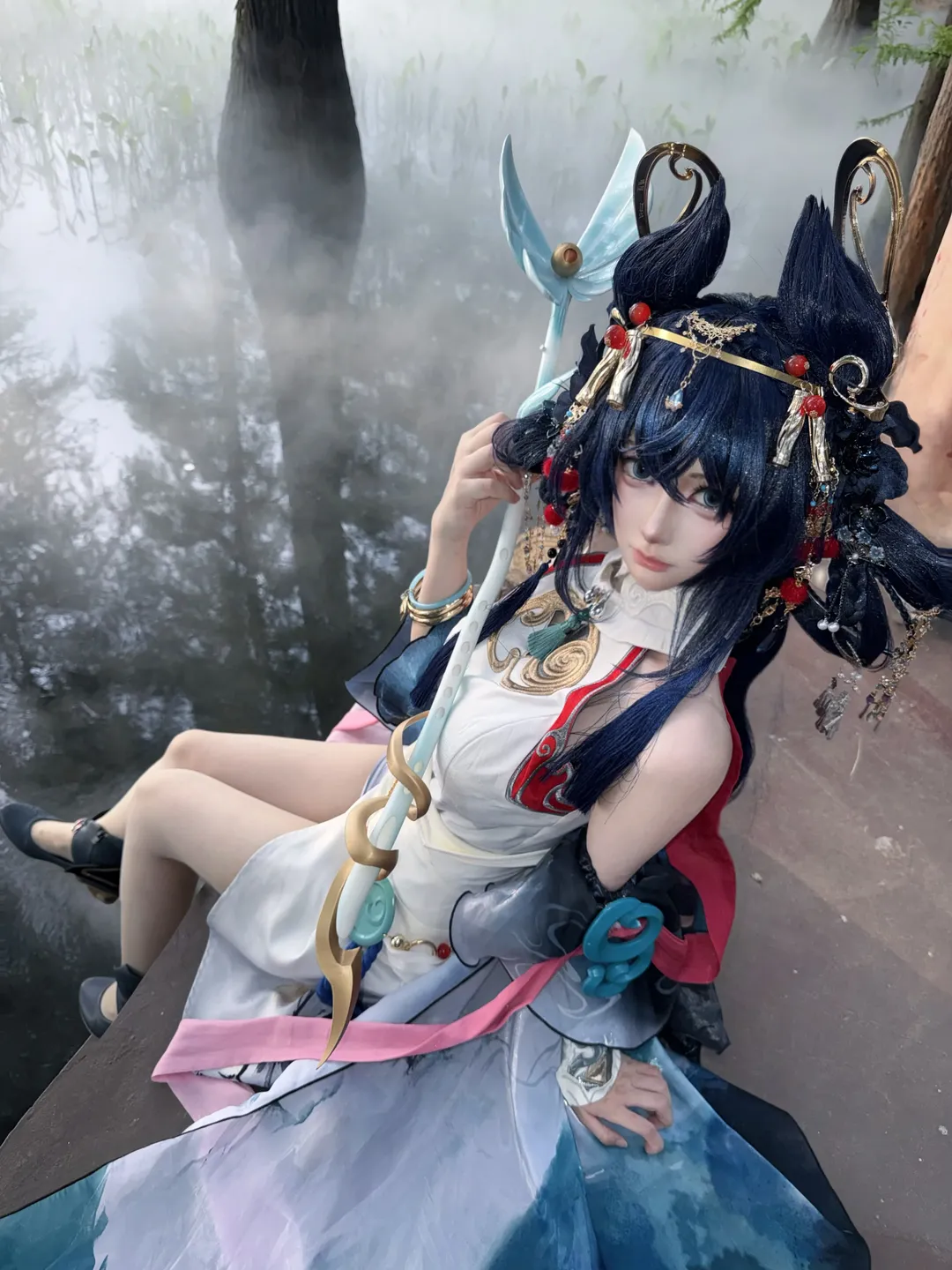 王者荣耀, 公孙离cos, 国风cosplay, 离恨烟, 雾森外景