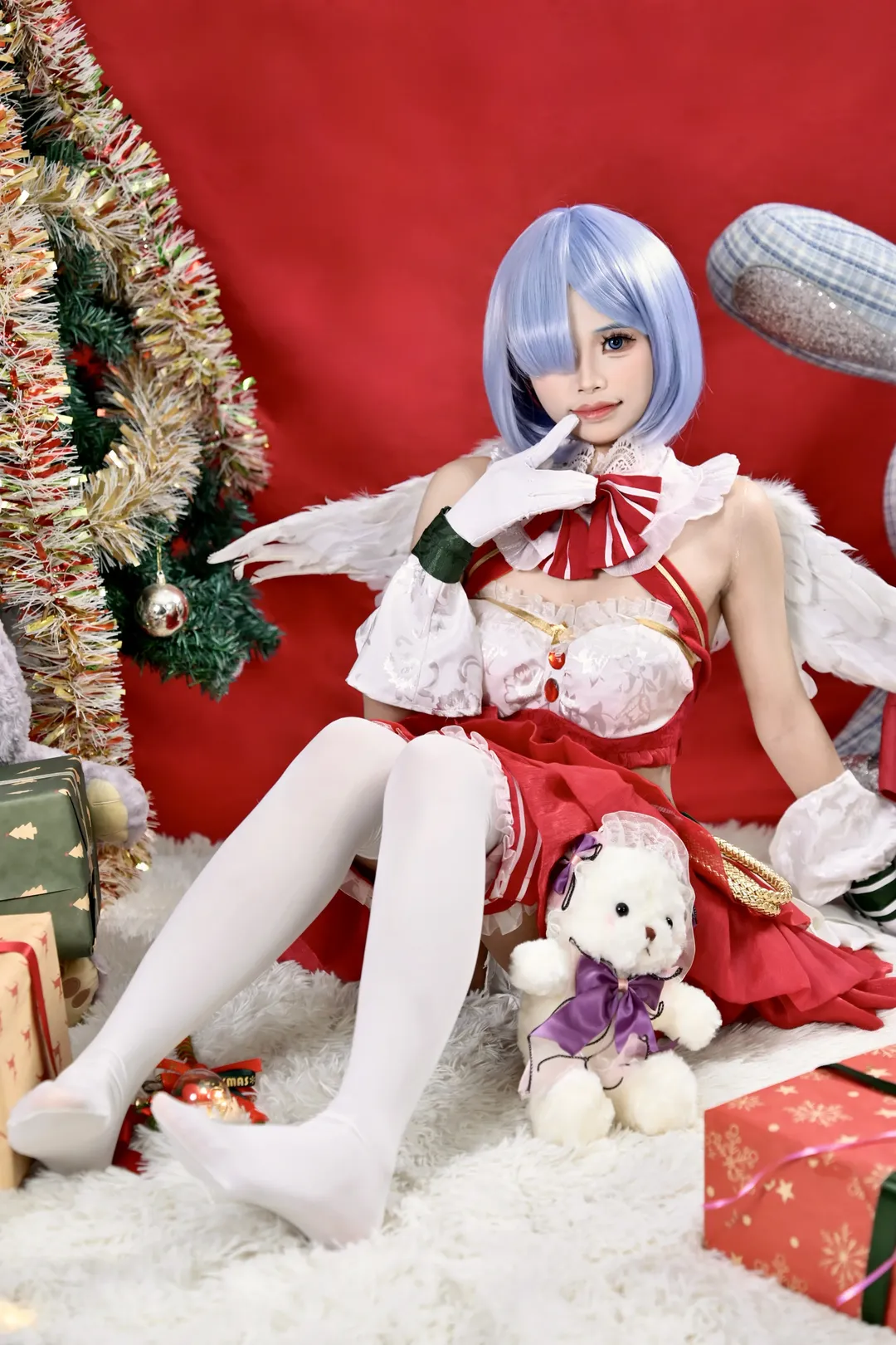 从零开始的异世界生活, 蕾姆cos, 白丝, cosplay正片, 圣诞cos - 第2张