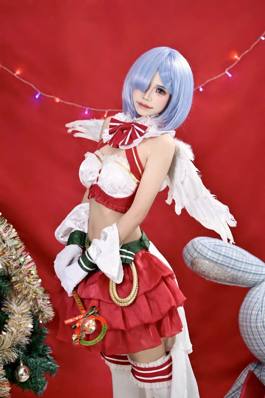 从零开始的异世界生活, 蕾姆cos, 白丝, cosplay正片, 圣诞cos - 第6张