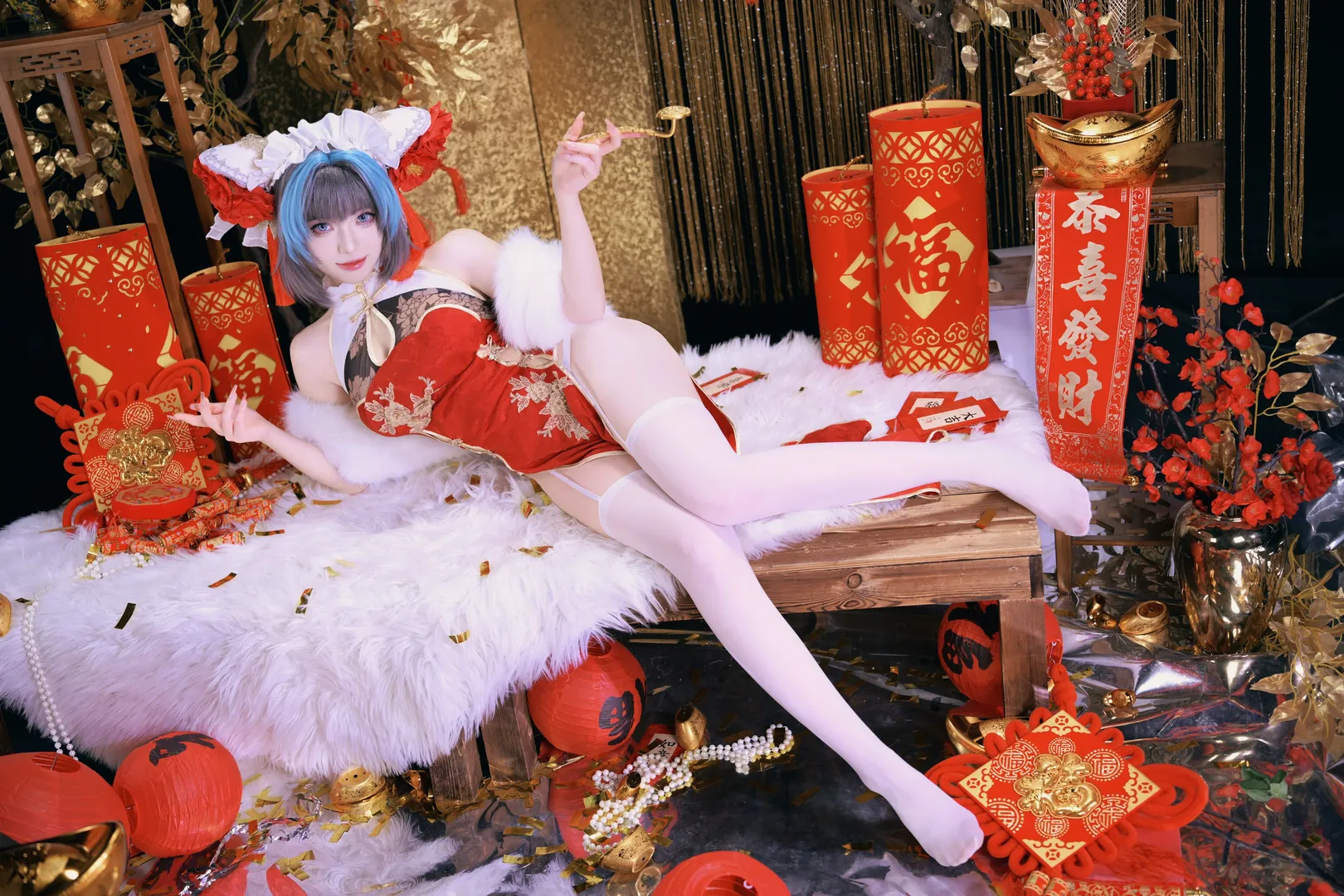 Cheshire Cosplay, Azur Lane, Anime cosplay, Cosplay photography, New Year Qipao - Image 2