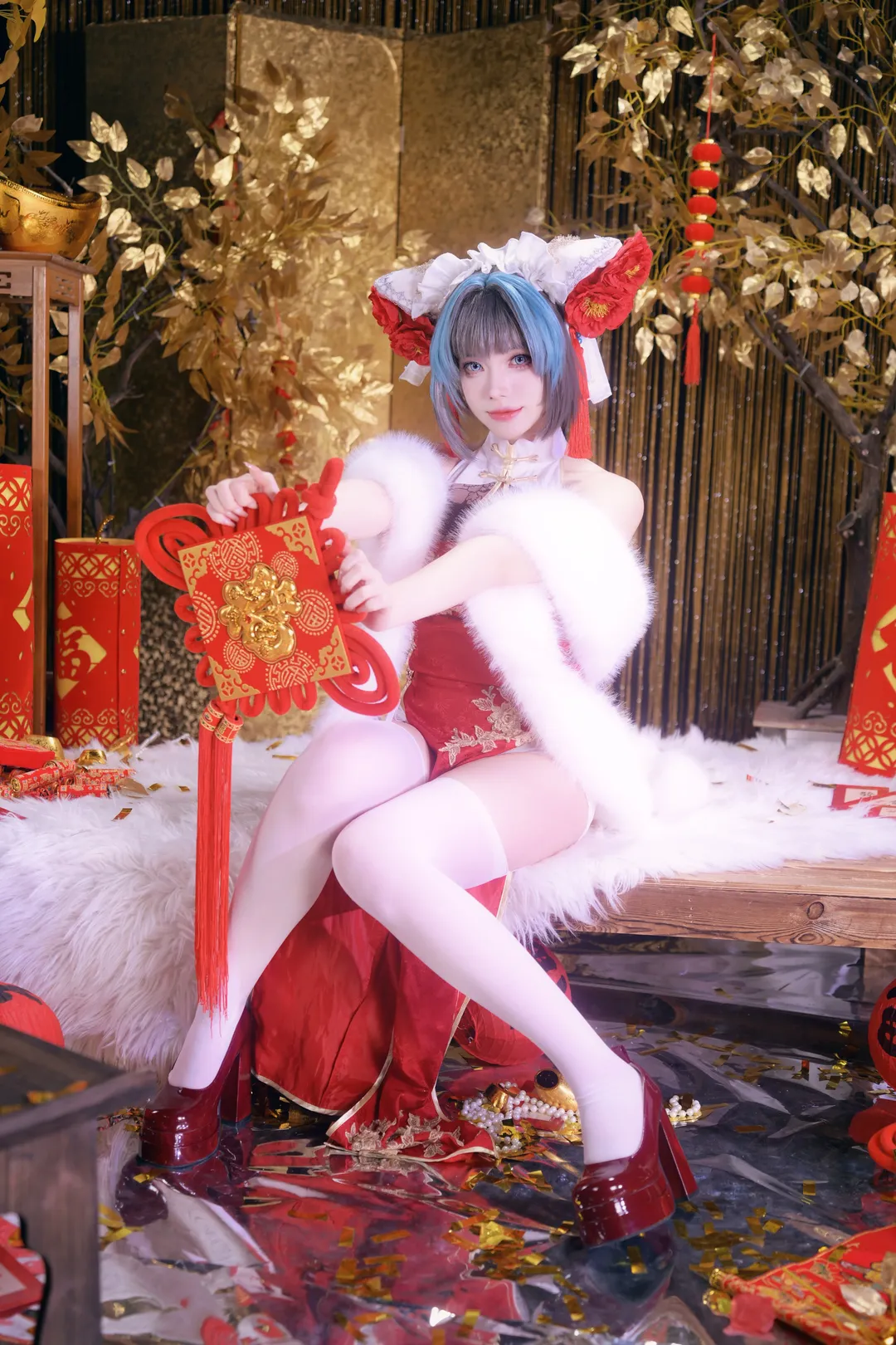 Cheshire Cosplay, Azur Lane, Anime cosplay, Cosplay photography, New Year Qipao - Image 4