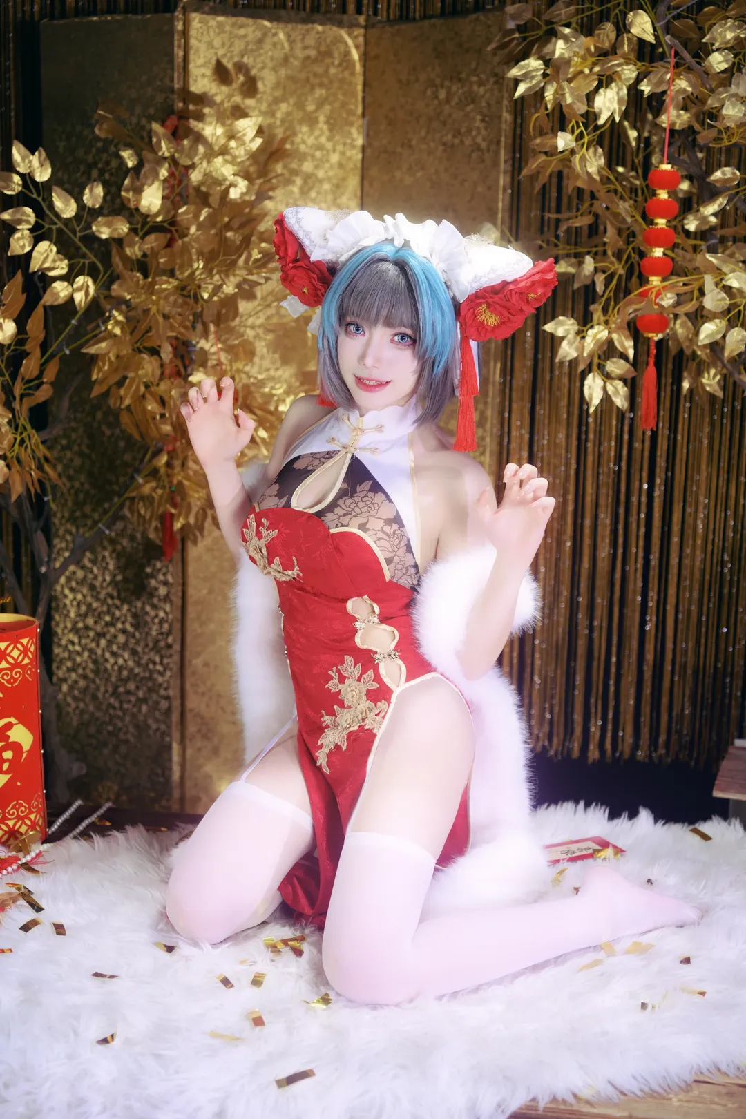 Cheshire Cosplay, Azur Lane, Anime cosplay, Cosplay photography, New Year Qipao - Image 6