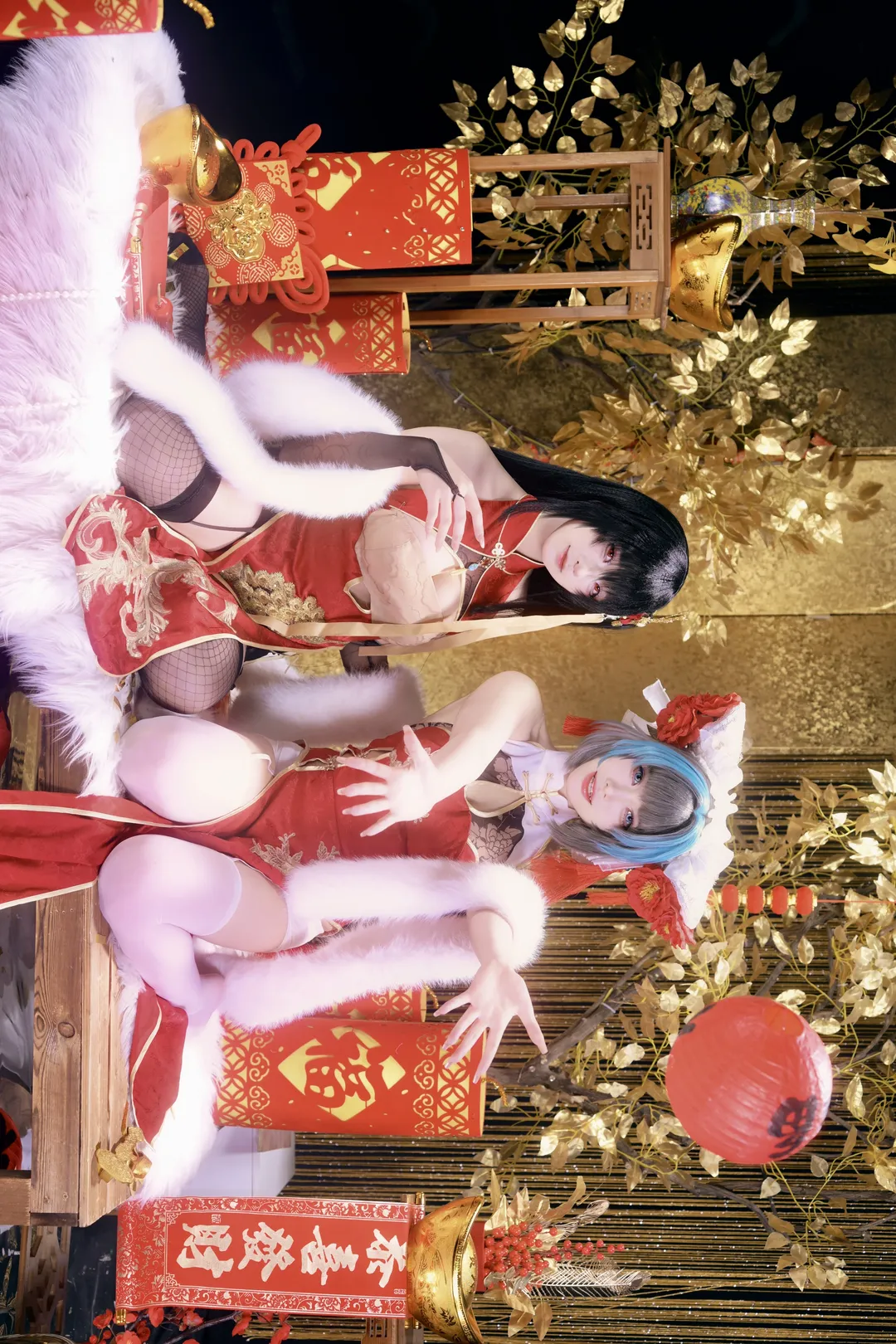 柴郡cos, 碧蓝航线, 大凤cos, 新春旗袍, cosplay双人 - 第2张
