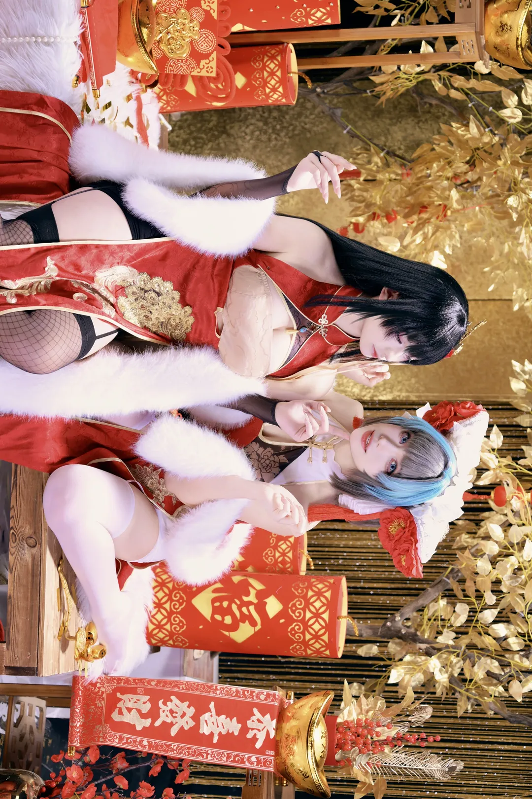 柴郡cos, 碧蓝航线, 大凤cos, 新春旗袍, cosplay双人 - 第4张