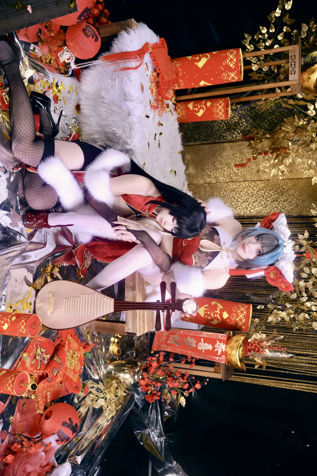 柴郡cos, 碧蓝航线, 大凤cos, 新春旗袍, cosplay双人 - 第6张
