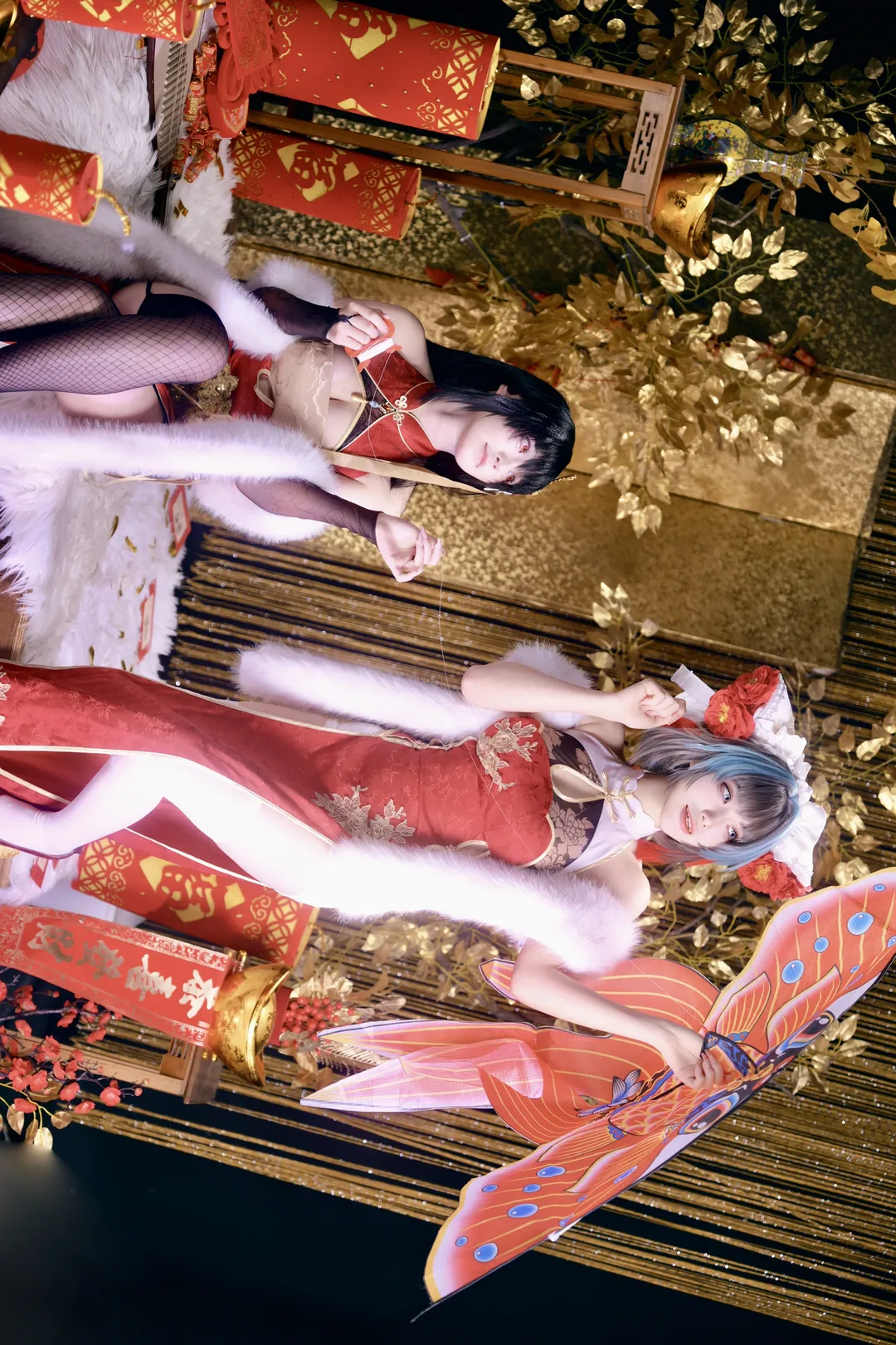 柴郡cos, 碧蓝航线, 大凤cos, 新春旗袍, cosplay双人 - 第7张