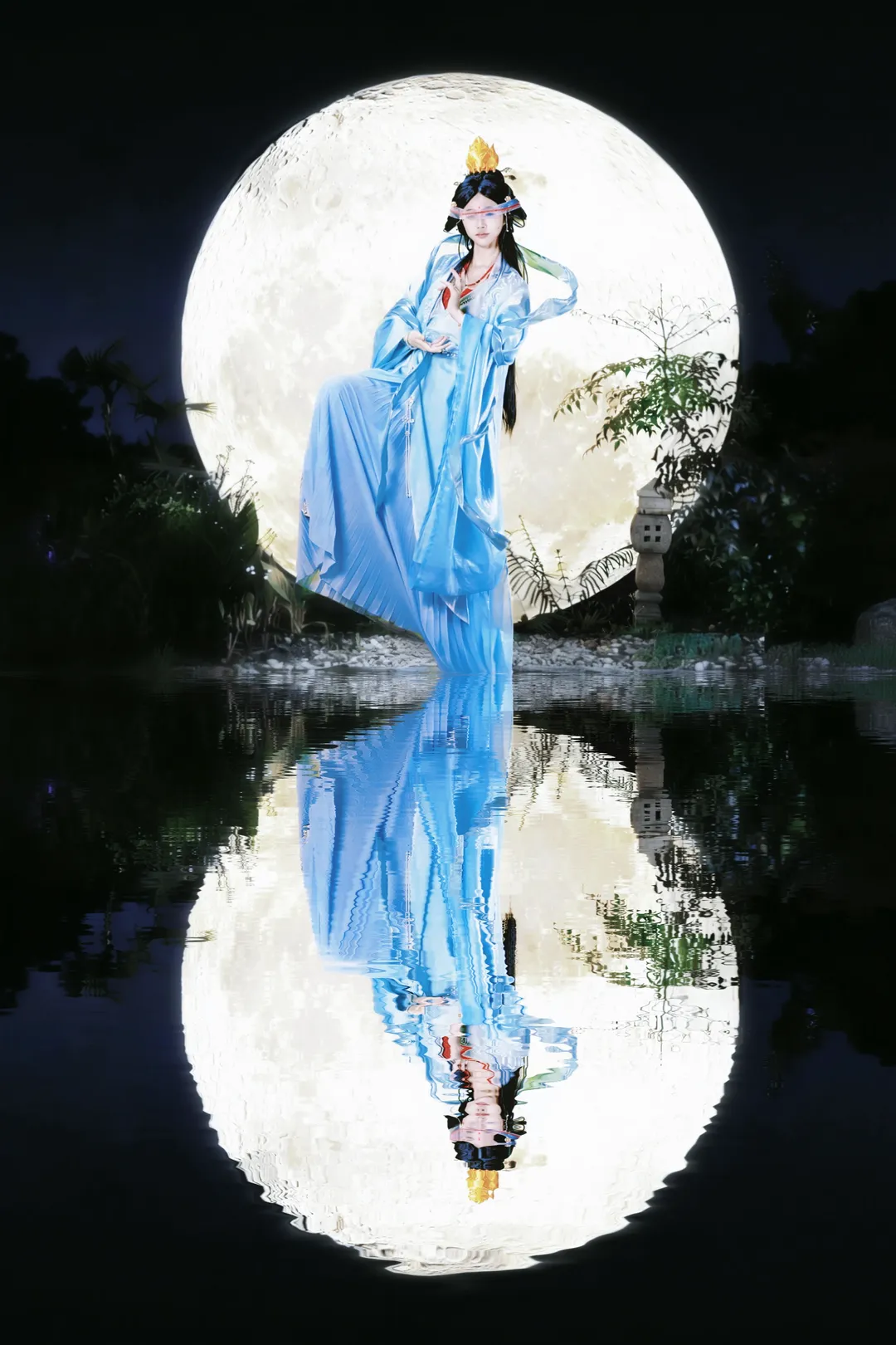 中華風コスプレ, 夜景の雰囲気, 古風ポートレート撮影, 曹敬観音コスプレ, 風燕伝：Where Winds Meet