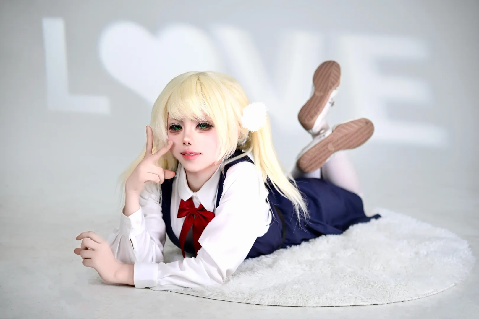 二次元摄影, 校园风, 时雨羽衣cos, 白棚摄影, 双马尾造型 - 第4张