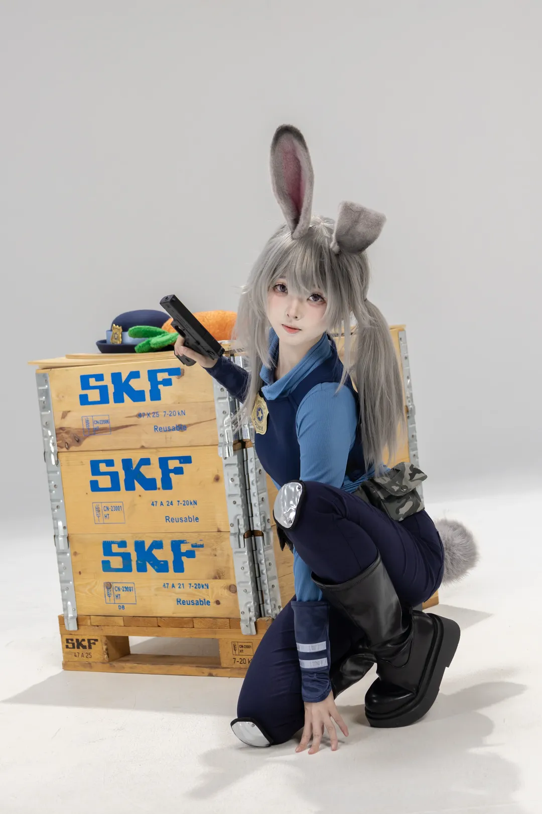 cosplay摄影, 白棚写真, 朱迪cos, 疯狂动物城, 兔子警官 - 第1张