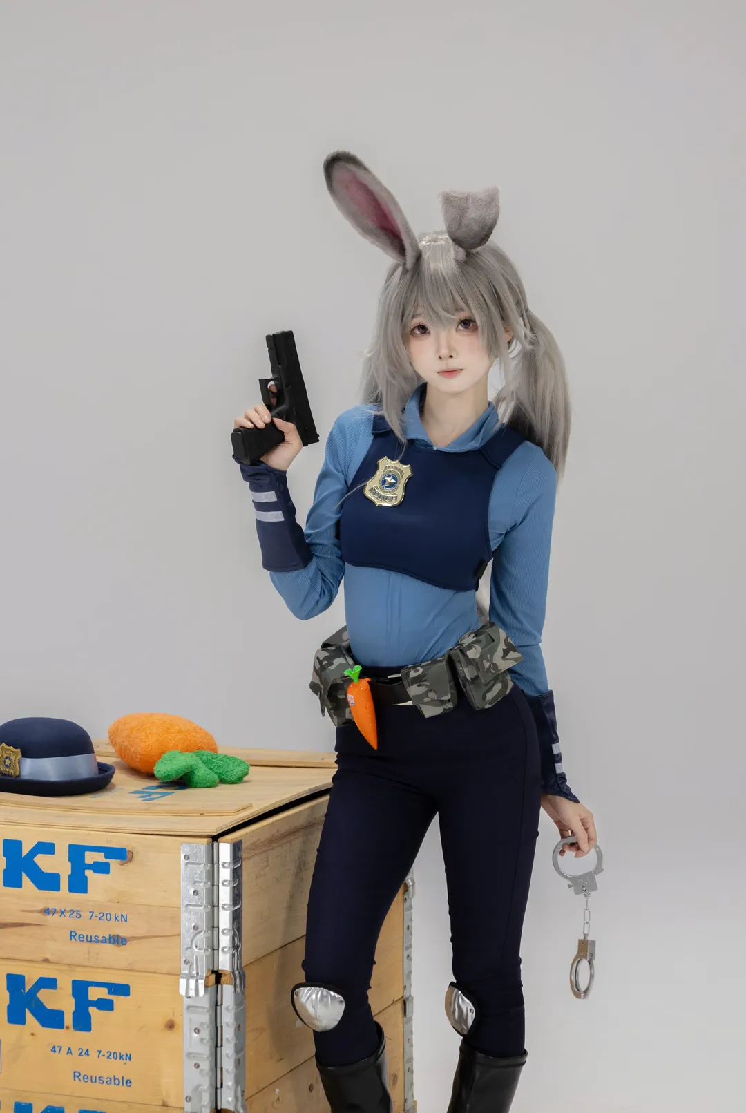 cosplay摄影, 白棚写真, 朱迪cos, 疯狂动物城, 兔子警官 - 第4张