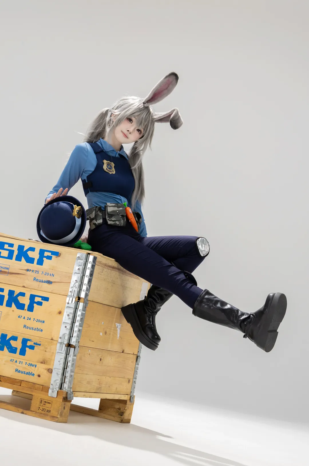 cosplay摄影, 白棚写真, 朱迪cos, 疯狂动物城, 兔子警官 - 第6张