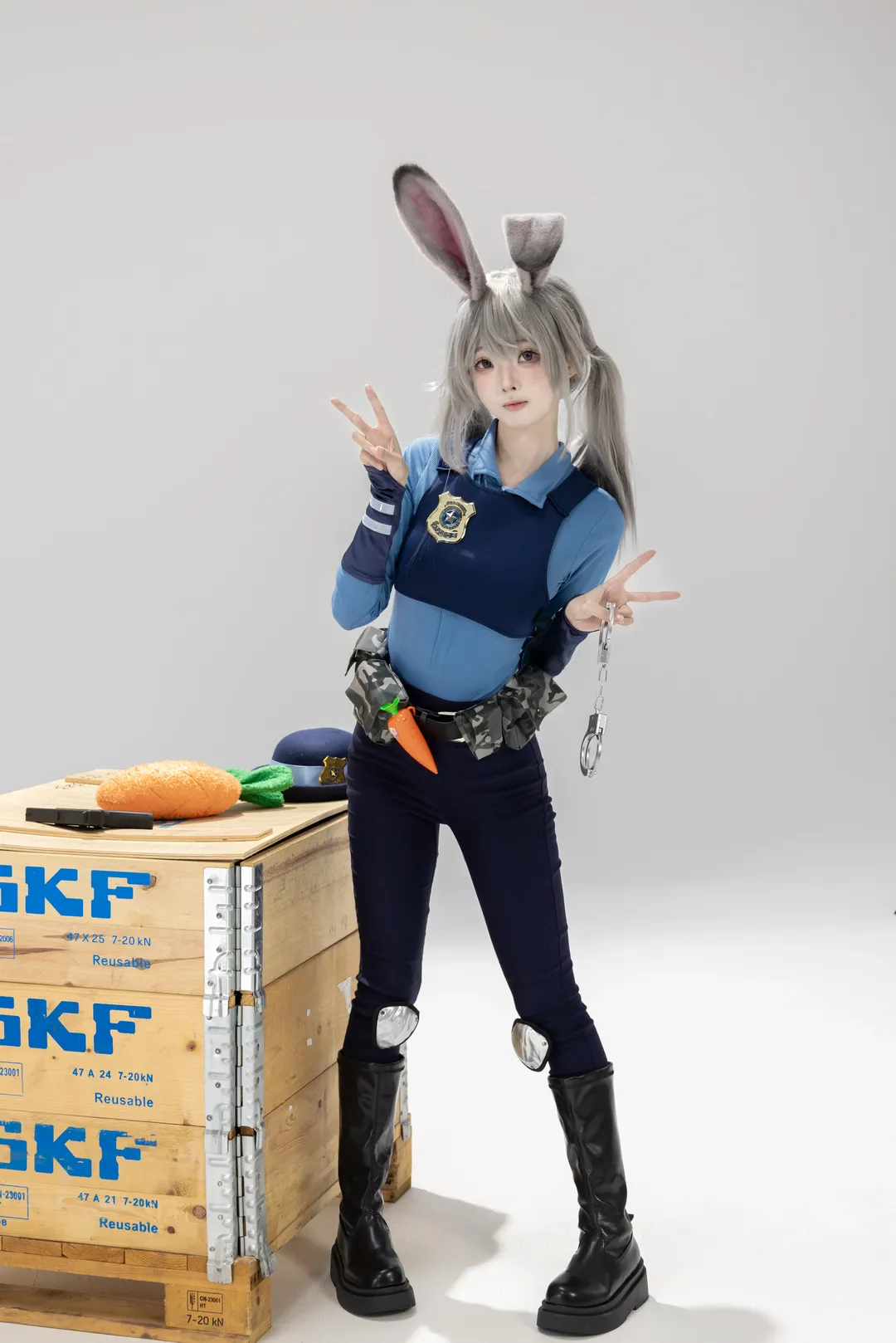 cosplay摄影, 白棚写真, 朱迪cos, 疯狂动物城, 兔子警官 - 第7张