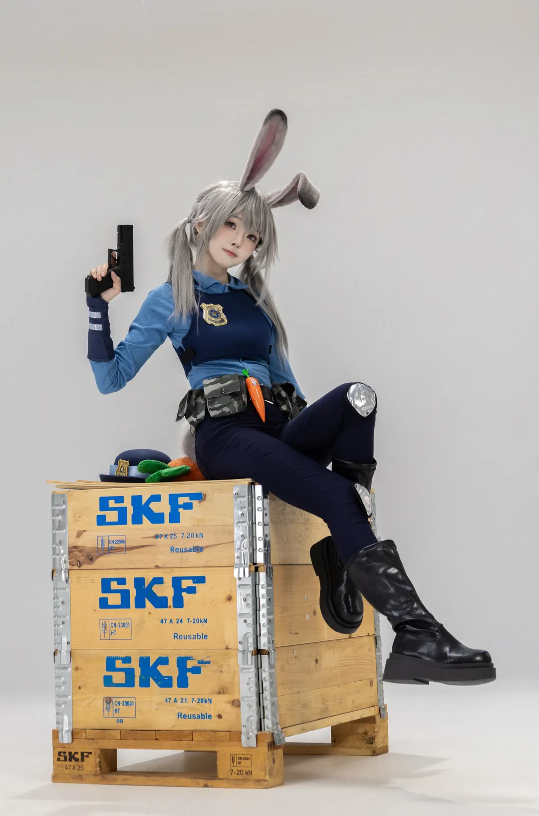 cosplay摄影, 白棚写真, 朱迪cos, 疯狂动物城, 兔子警官 - 第8张