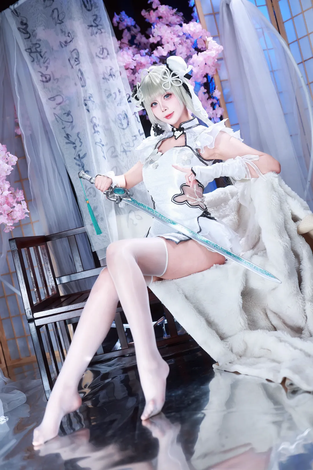 棚拍, 永劫无间, 殷紫萍cos, cosplay摄影, 白旗袍