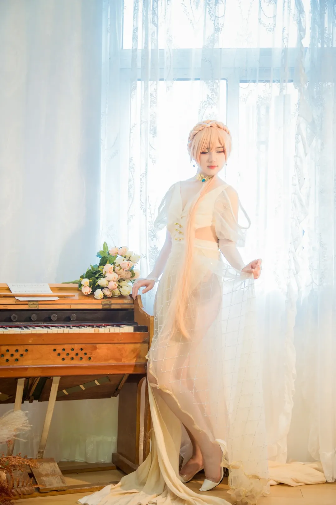 二次元コスプレ写真, グローザ コスプレ, ドールズフロントライン, ウェディングドレスコスプレ, サービス終了記念