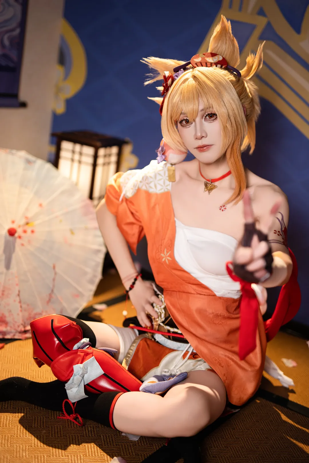 原神, 和风摄影, cosplay服装, 宵宫cos, 动漫角色扮演