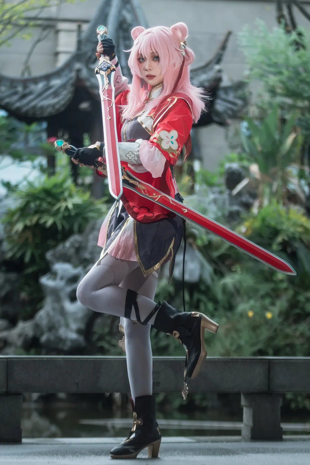 崩坏星穹铁道, 三月七cos, 巡猎三月七, 仙舟cosplay, 双刀造型