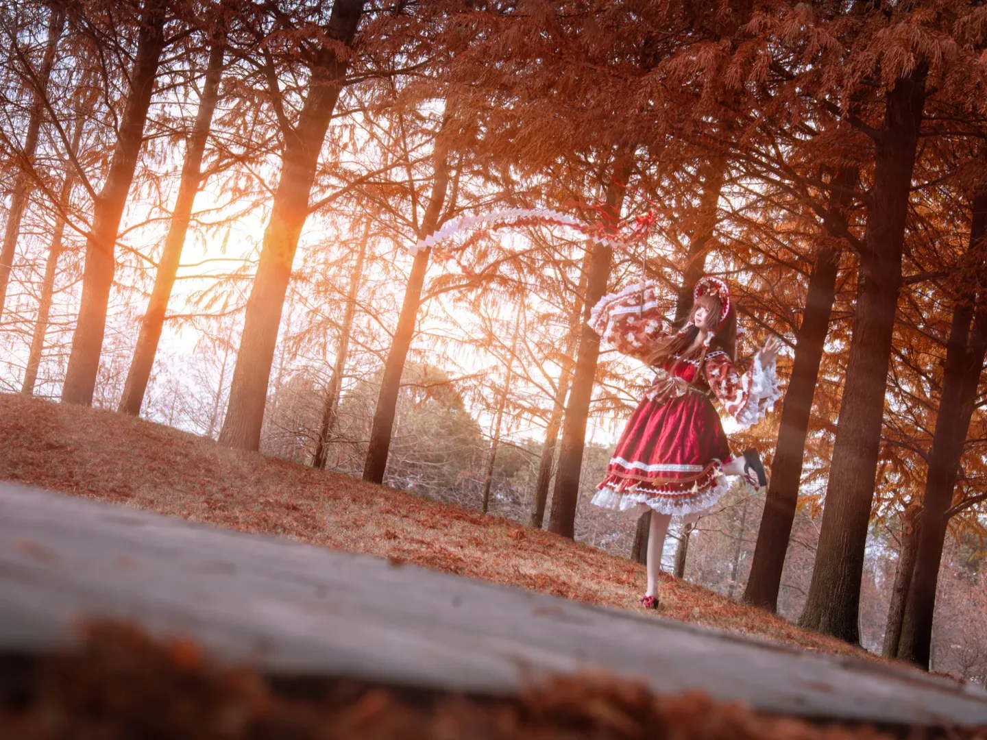 博丽灵梦cos, 东方project, Cosplay摄影, 秋日外景, 巫女服正片 - 第2张