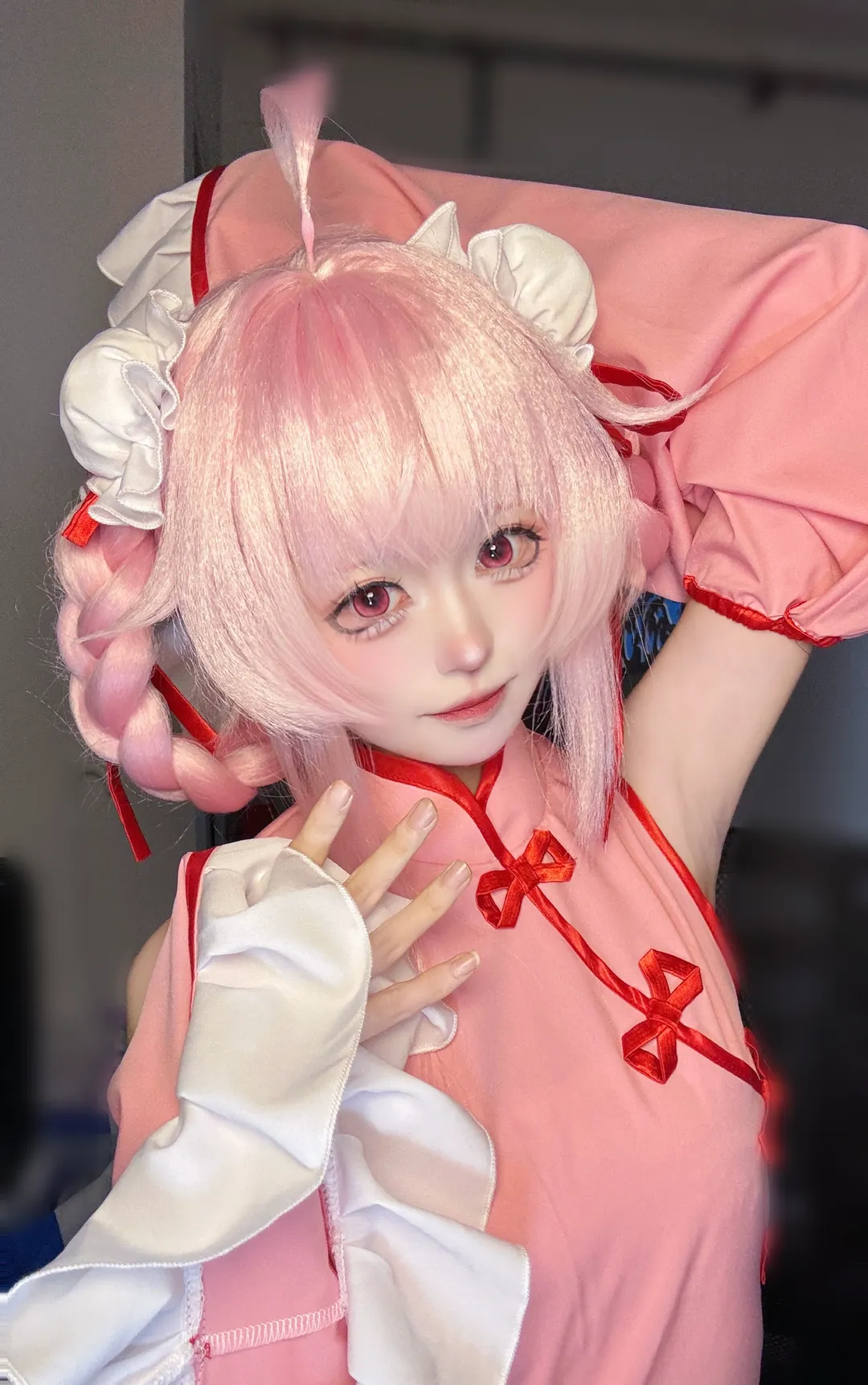 蔚蓝档案, 二次元cosplay, cosplay正片, 柚鸟夏cos, 粉色系穿搭 - 第1张
